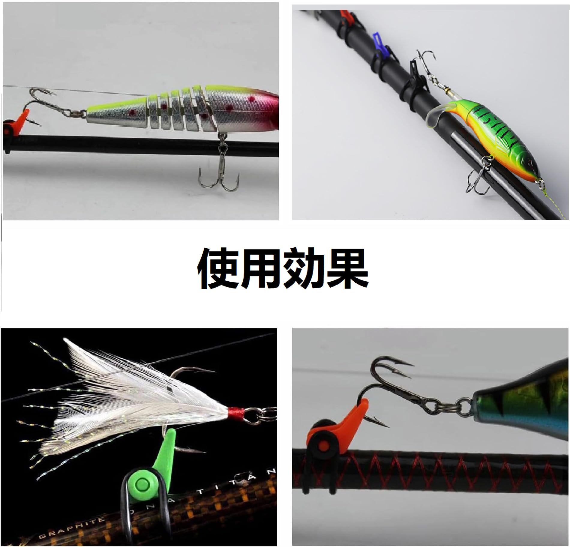 サンライク（SANLIKE) ルアー用フックキーパー ルアーフックホルダー 10個セット 軽量 コンパクト 釣り竿用 釣り道具 弾性ゴム製Oリング付き 取り付け簡単 (グリーン) 3