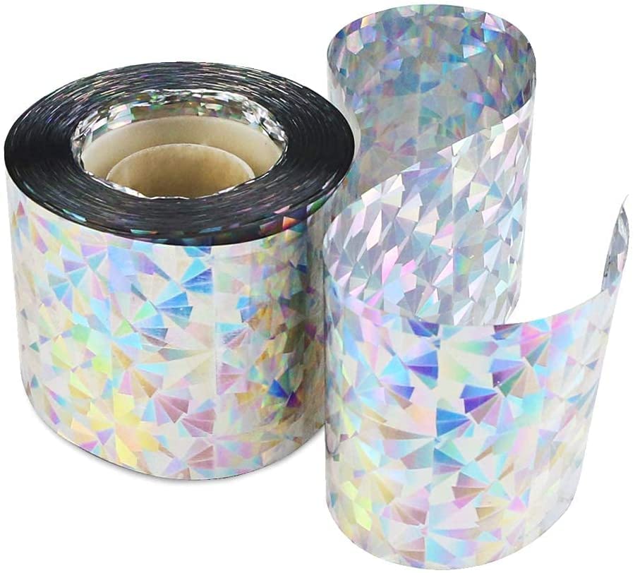 鳥よけ テープ 防鳥ホログラムテープ 両面高反射 鳥追い 鳥よけ 害鳥駆除 ハト キツツキ 飛来防止 菜園 果樹 田畑 屋外 鳥対策 粘着面無し (5cmx80m)