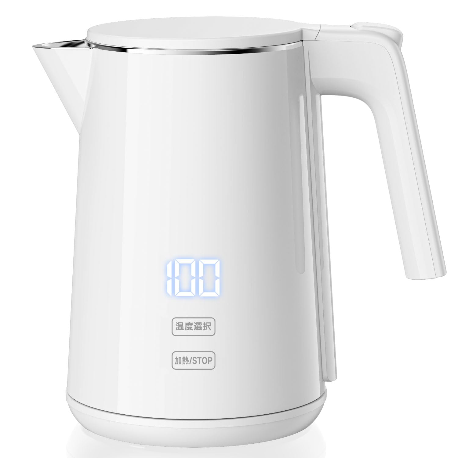 SSYFEI 電気ケトル 1.0L【1000W急速沸騰・7段階温度調節】デジタル温度表示 4時間保温 電気ポット 触れても熱くない二重構造 メモリー機能 火傷防...