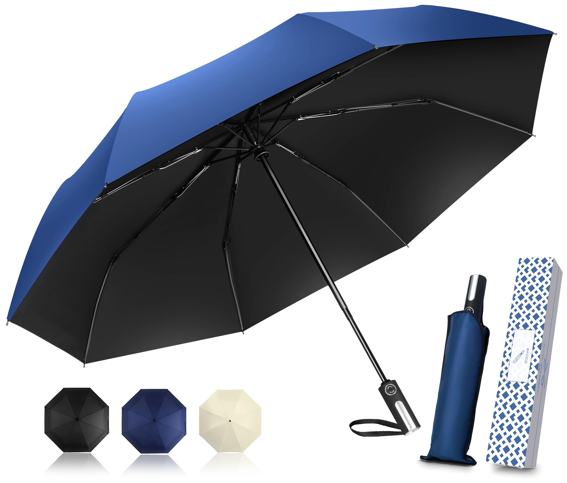 YOIIYO 折りたたみ傘 ワンタッチ自動開閉 折り畳み傘 大きいサイズ 晴雨兼用 丈夫 軽量 8本骨 強風に強い 豪雨対応 紫外線遮断 UVカット 完全遮光 ...