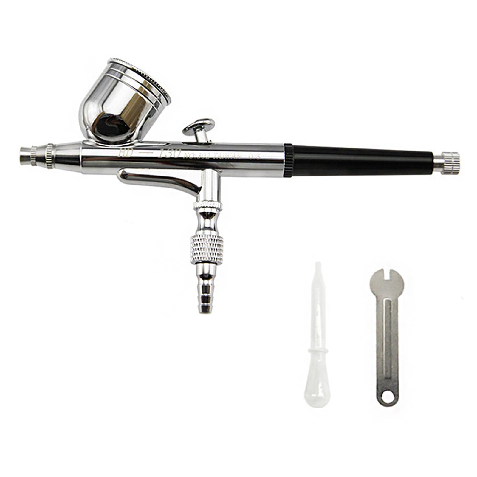 BTtime エアブラシ 重力式 エアーブラシ ダブルアクション エアブラシ エアーブラシカップ一体型 スプレーワーク プラモ 模型 塗装 アート クラフト 7cc (口径0.5mm)