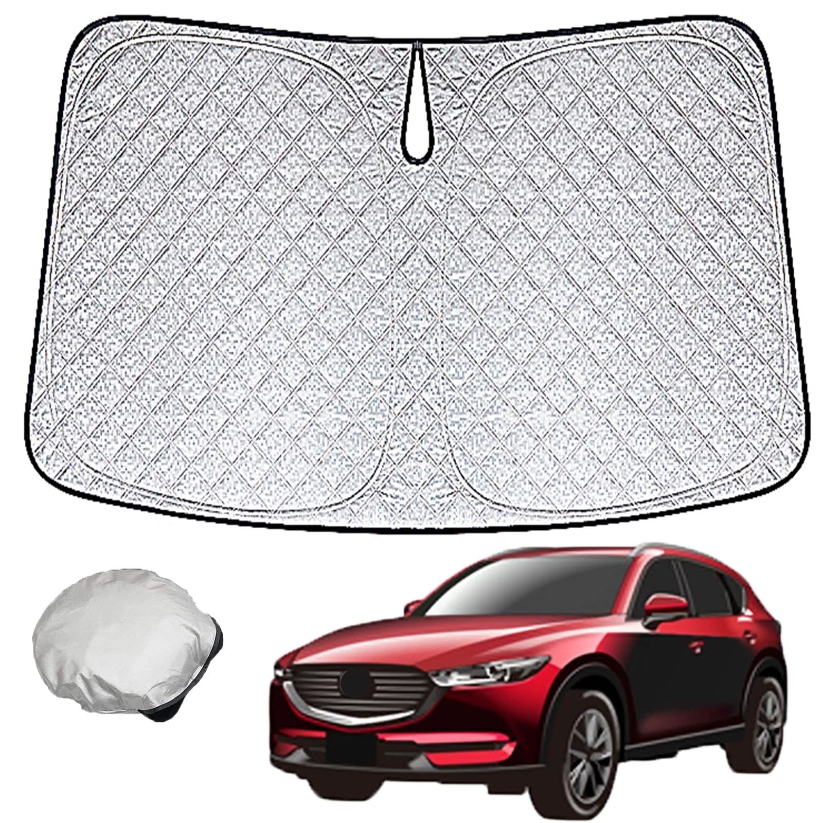 樂天商城 - マツダ との互換性あり CX-8 サンシェード フロント サンシェード CX8 日よけ シェードカーテン KG系 KG5P KG2P 折り畳み式 遮光 断熱 軽量 かっこいい コンパクト UVカット 収納袋付き 6層構造