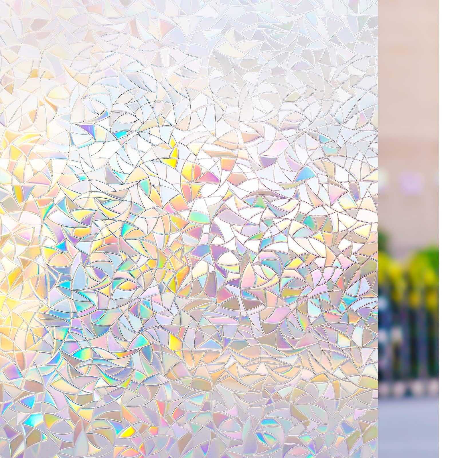 樂天商城 - Rabbitgoo 窓ガラス目隠しフィルム めかくしシート ガラス 窓用 透明フィルム ステンドグラス シール 窓 ガラスフィルム 水で貼ってはがせる 外から見えない UVカット 飛散防止 リメイク 目隠し 窓ガラス 目隠しシート 窓フィルム (遠花火 4