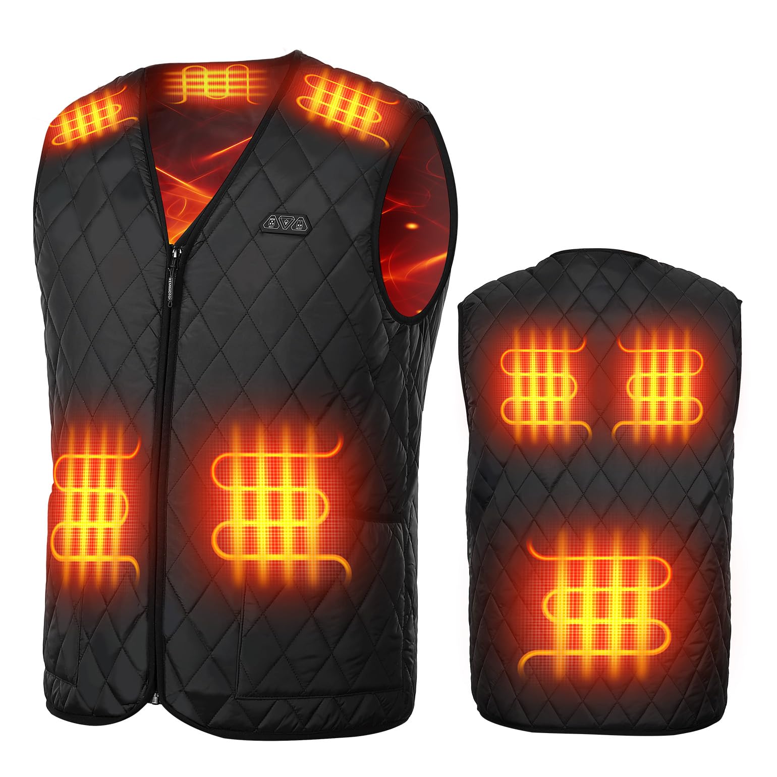 [KEMIMOTO] 電熱ベスト ヒーターベスト 速暖軽量 USB給電 洗濯可 前後独立調節 ライト ...