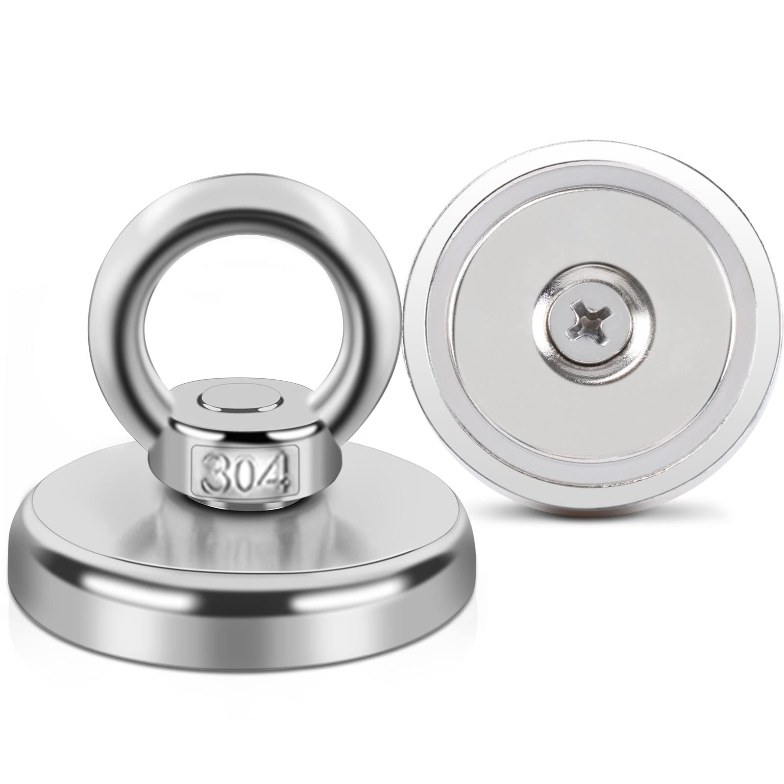 MAGXCENE 直径42mm 超強力マグネットフック 磁石フック 垂直耐荷重65kg 収納 フック 引き揚げ キッチン 戸外 倉庫 オフィス 壁掛け 浴室に適用 2個セット