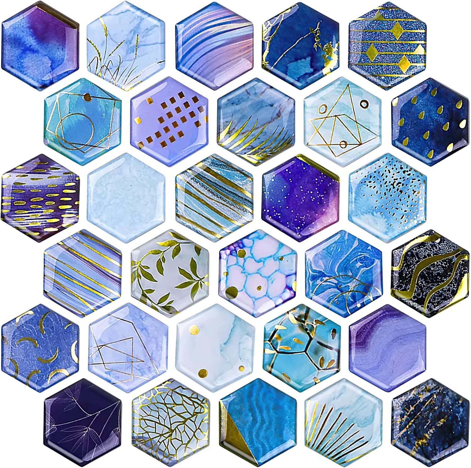 MORCART 30個 マグネット 冷蔵庫 ホワイトボード 磁石 装飾品 マーブルブルー