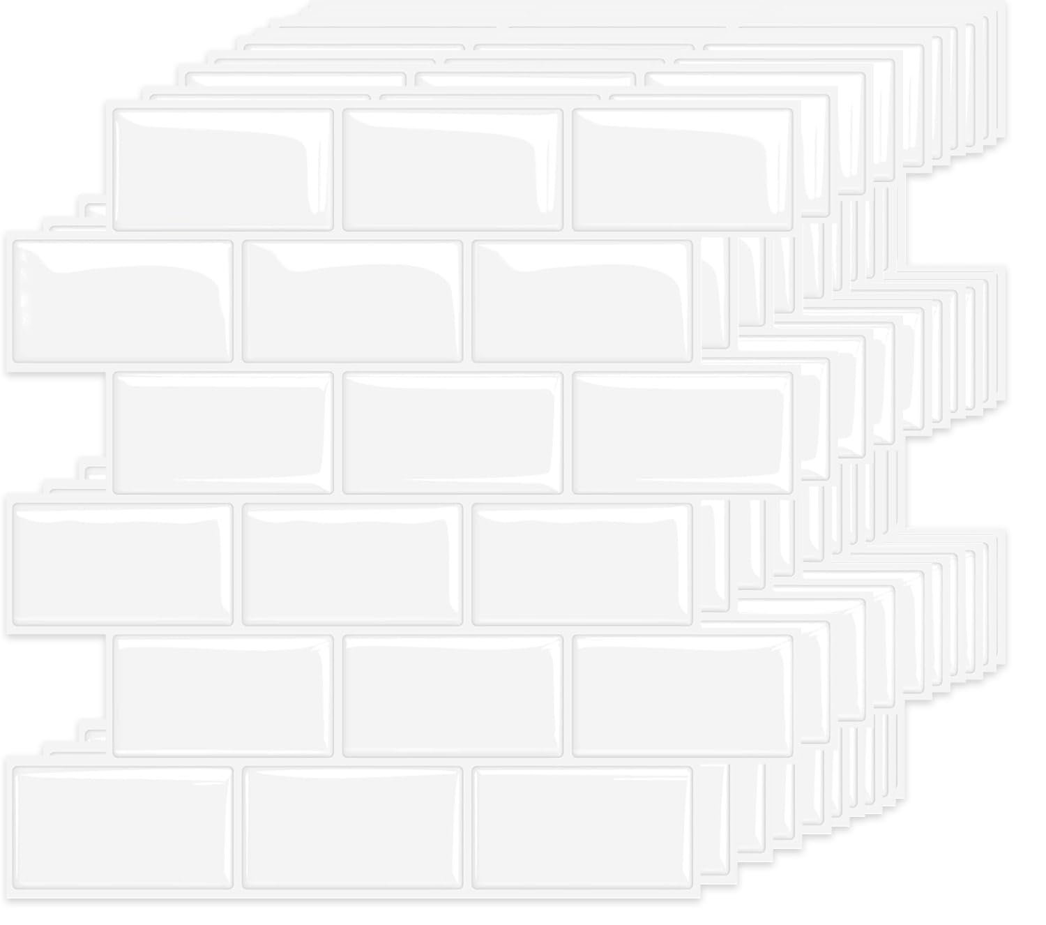 樂天商城 - MORCART「優しい北欧の白」タイルシール 防水 耐熱 キッチン 洗面所 トイレ DIY 家具やアイテムの装飾 タイルシート 壁紙シール 3D リメイクシート(30x30cm, 10枚)