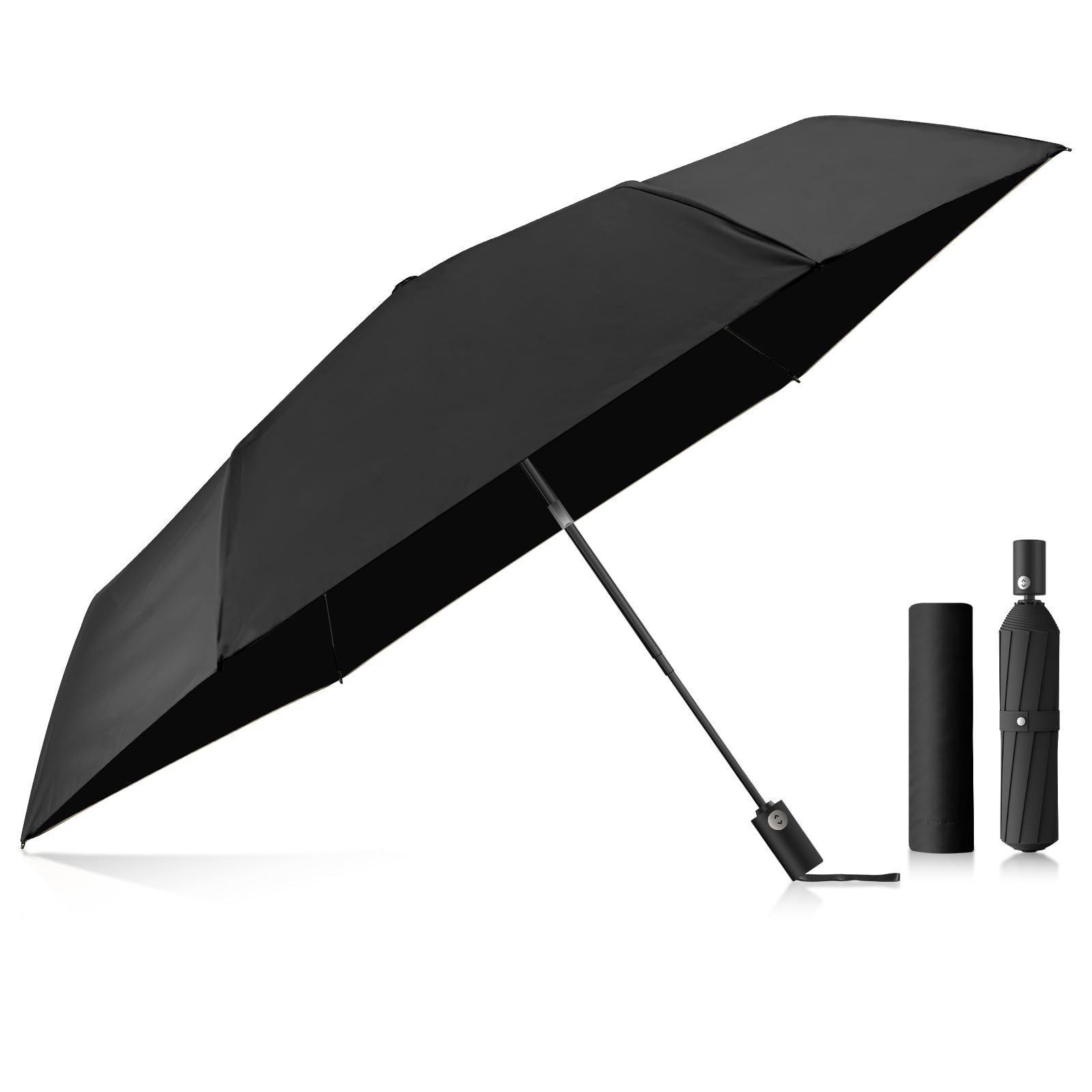 日傘『業界初!段階収納&JIS認証』UVカット100% 自動開閉・耐風撥水折りたたみ傘 遮光 遮熱 超軽量 ポケット 丈夫 100cm大傘径 晴雨兼用 折り畳み...