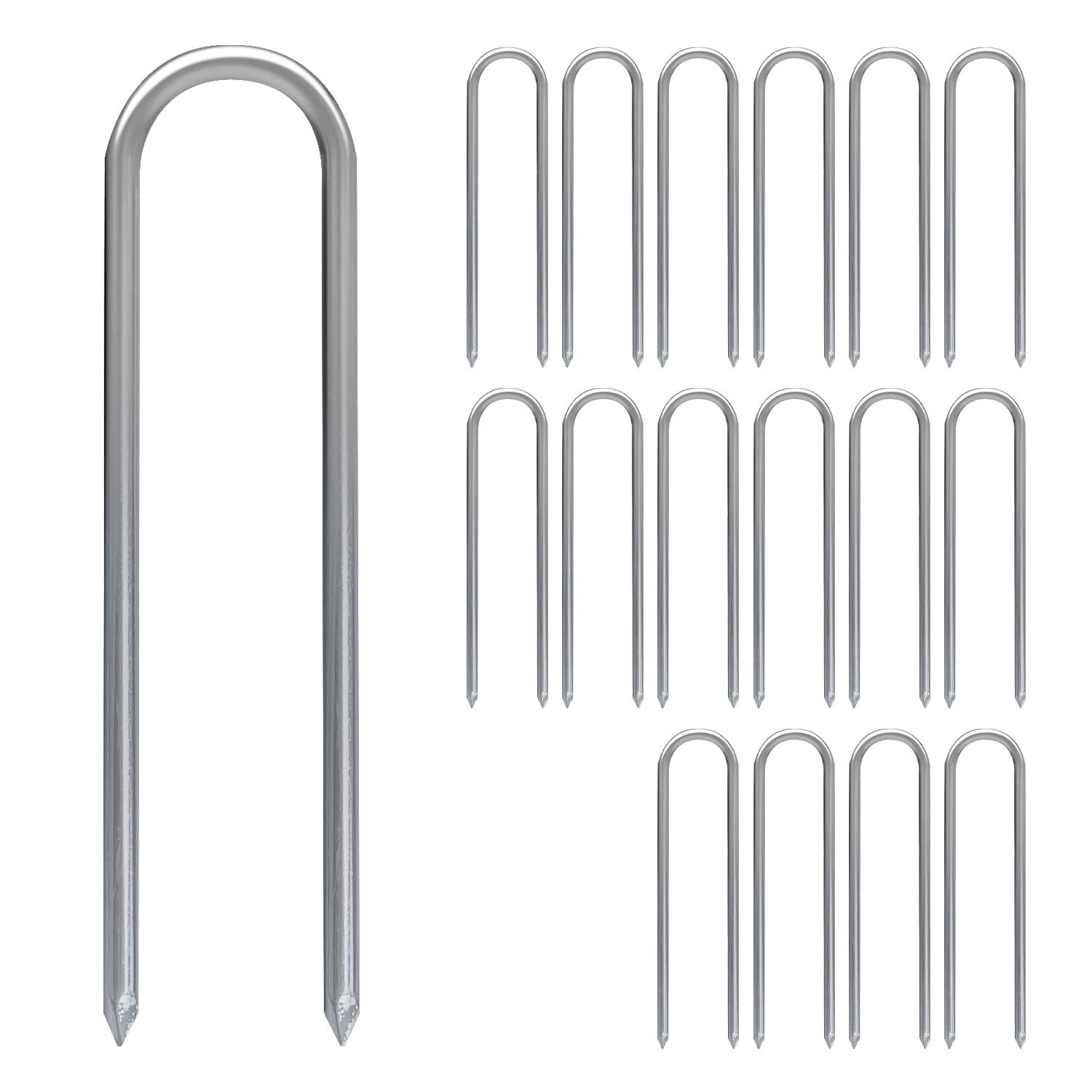 Sutekus U形ペグ U字 内幅6cm 長さ30cm 直径6mm テントペグ キャンプ サッカーゴール トランポリン な..