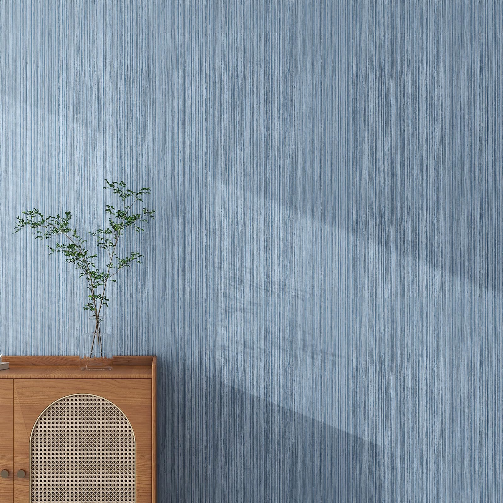 樂天商城 - 【厚手】壁紙シール 60cmX10m はがせる壁紙 ダークブルー おしゃれ リメイクシート 織物調 エンボス加工 リンネル調 のり付き 模様替え 防水 防油 防汚 防カビ 耐熱 DIY