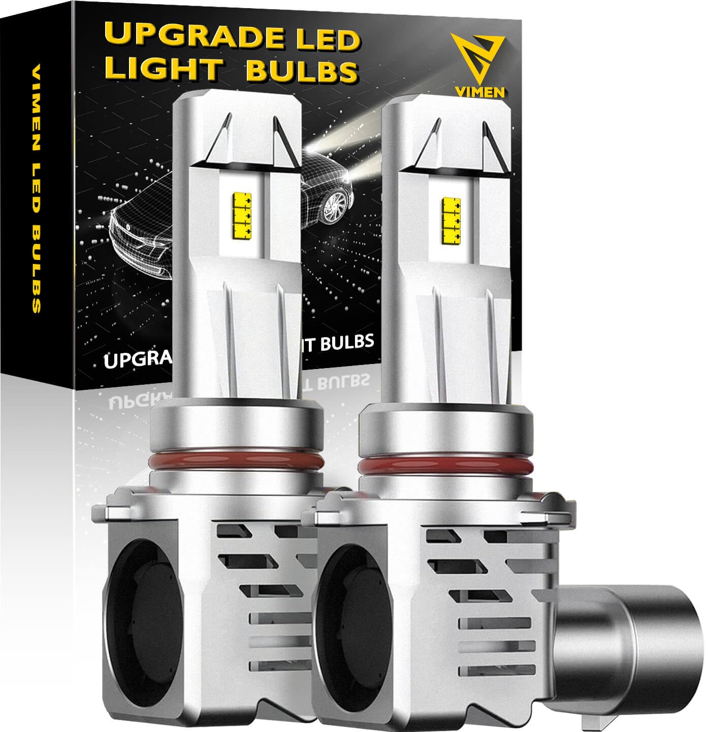 樂天商城 - VIMEN 車用 LED ヘッドライト HB3 車検対応 一体型 9005 LED バルブ 6500K ホワイト 高輝度 LEDチップ搭載 長寿命 高速回転冷却ファン付け 純正ハロゲンと発光点一致 瞬間起動 販売者2年保証 (2個入)