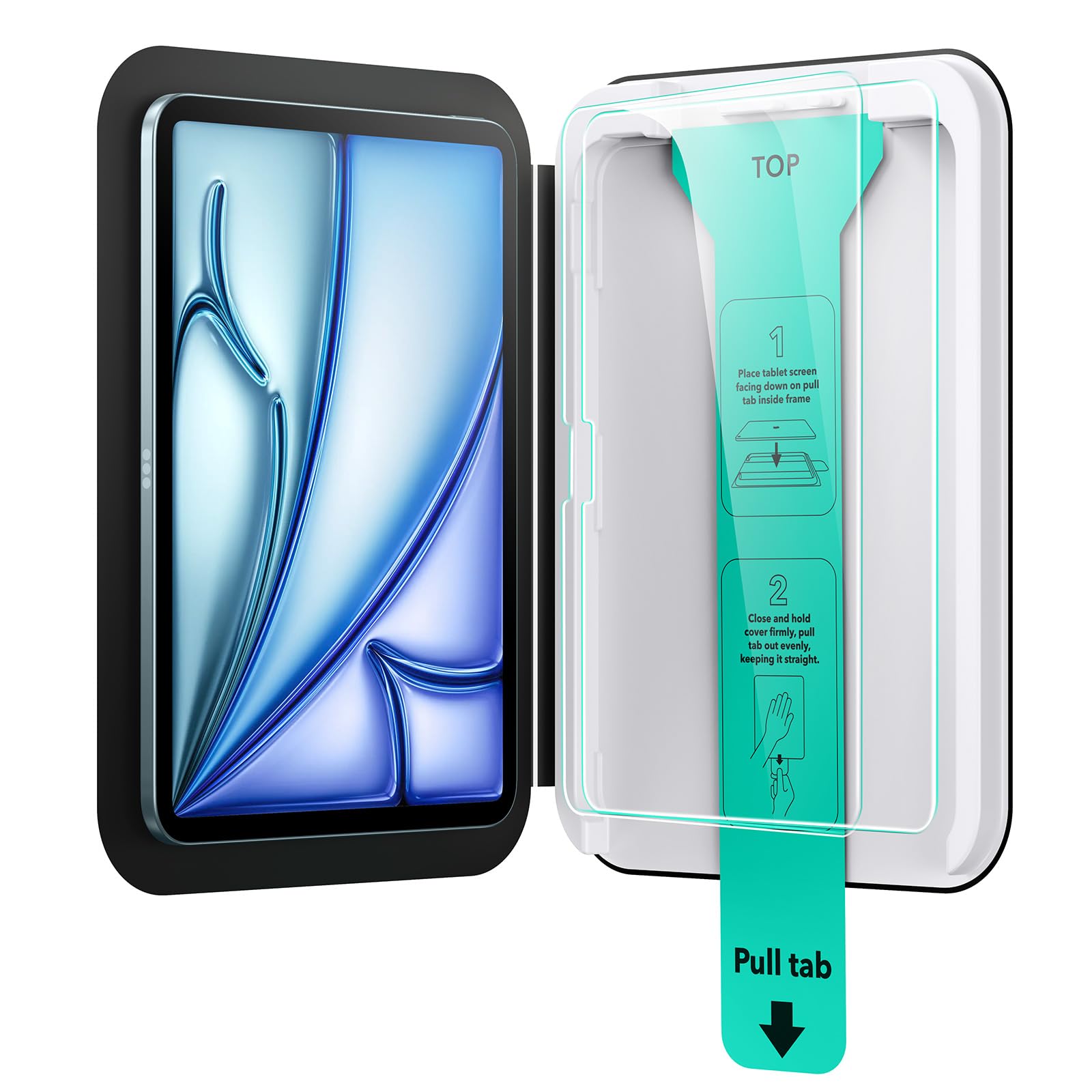 ESR 2枚入り iPad Air 11インチ フィルム M3/M2 (2025/2024 第7/6世代)専用 強化ガラスフィルム 9H スクリーン保護 簡単貼...