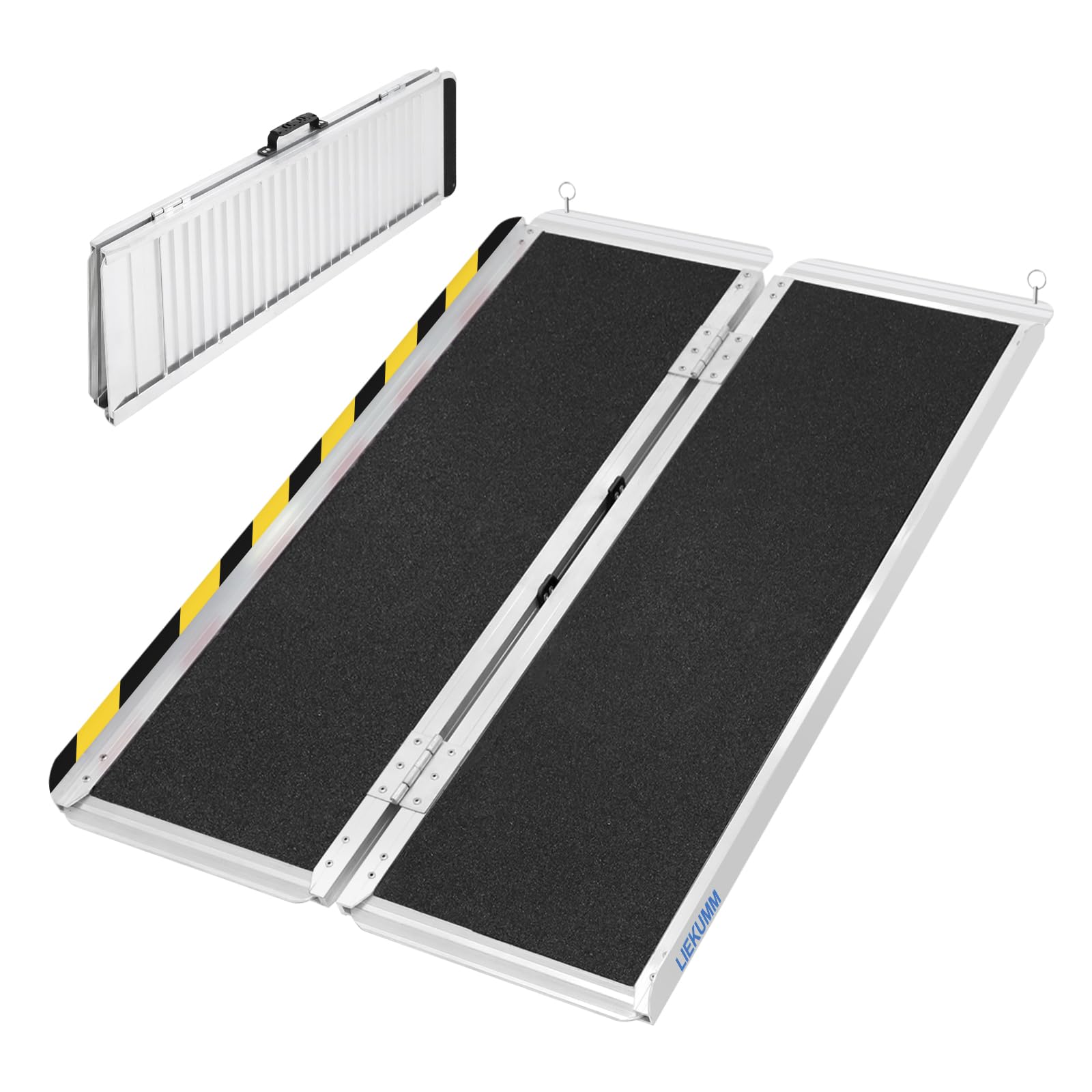 LIEKUMM 車椅子 スロープ アルミスロープ 長さ121*幅75.5cm 耐荷重300kg 段差解消スロープ 折り畳み式 ..