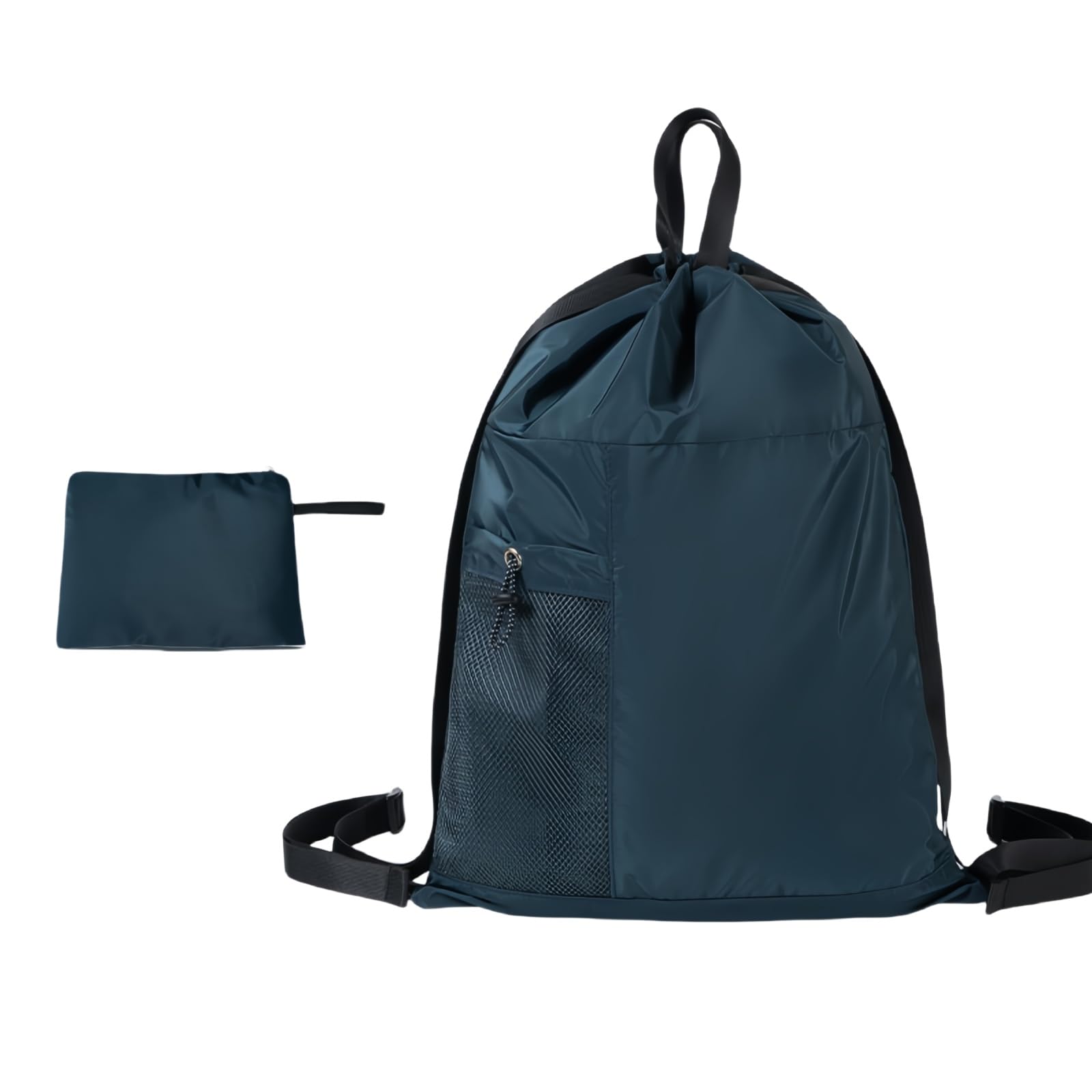 [Bandirman]プールバッグ ジムバッグ 巾着 折り畳み収納 体操服入れ ナップサック サイドポケット付 軽..