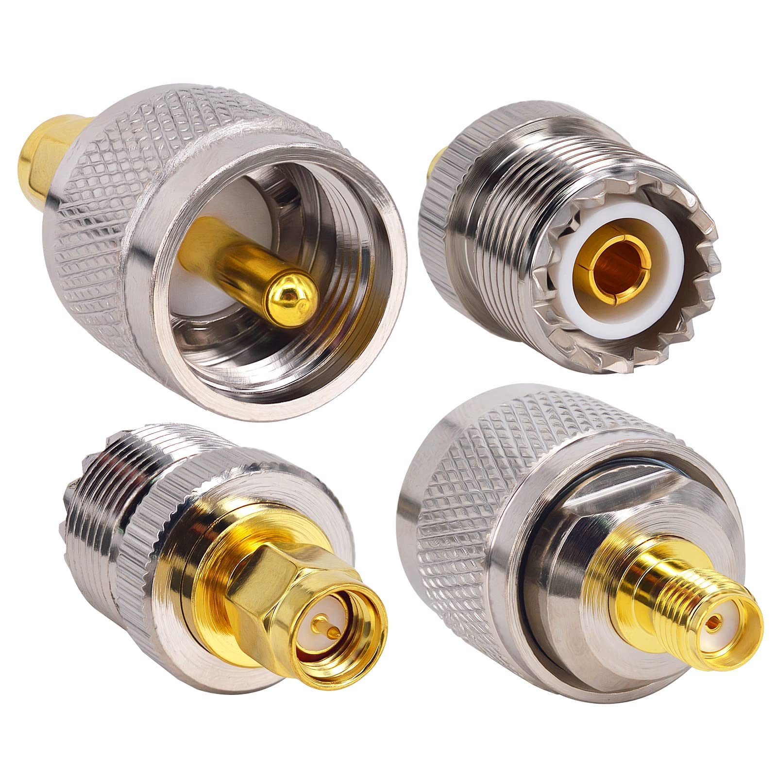 leeyovk M型⇔SMAキット SMA UHF/VHF アンテナ変換アダプター 安定通信 SMA端子オス/メス⇔UHF端子オス/..