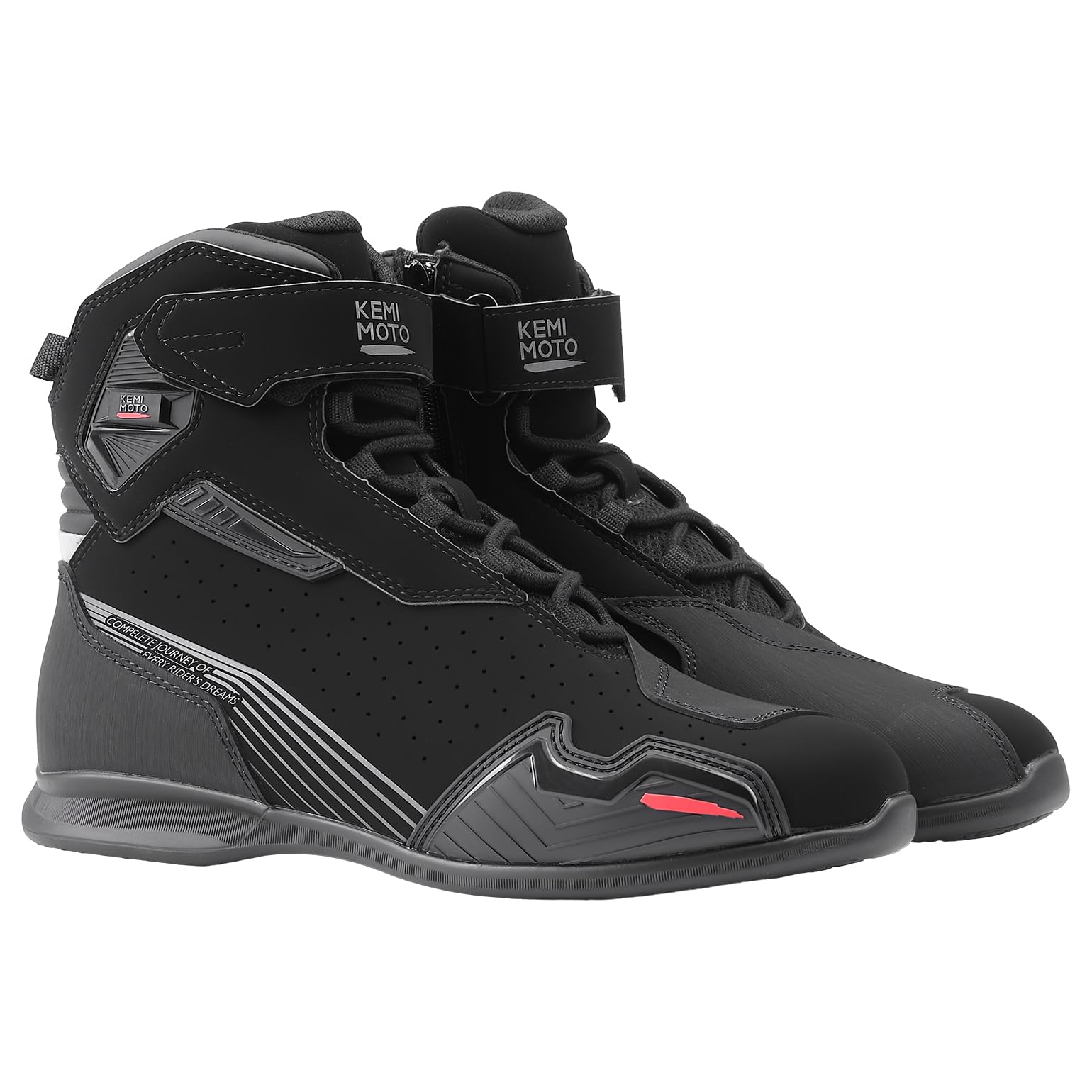 樂天商城 - [KEMIMOTO] バイク シューズ メンズ バイクブーツ バイク用靴 通気性&快適性 ライディングシューズ 着脱簡単 ライダー プロテクト 滑り止め ブラック 26.5cm KM1125-04