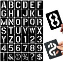 YFFSFDC ステンシルシート (10×7.6cm)文字と数字のテンプレートA-Zと1-9 DIY絵画塗装道具繰り返し利用洗えるPPアートクラフトテンプレート木材スクラップブッキングファブリック壁のドアの装飾ホームサインにペイント(42枚セット)
