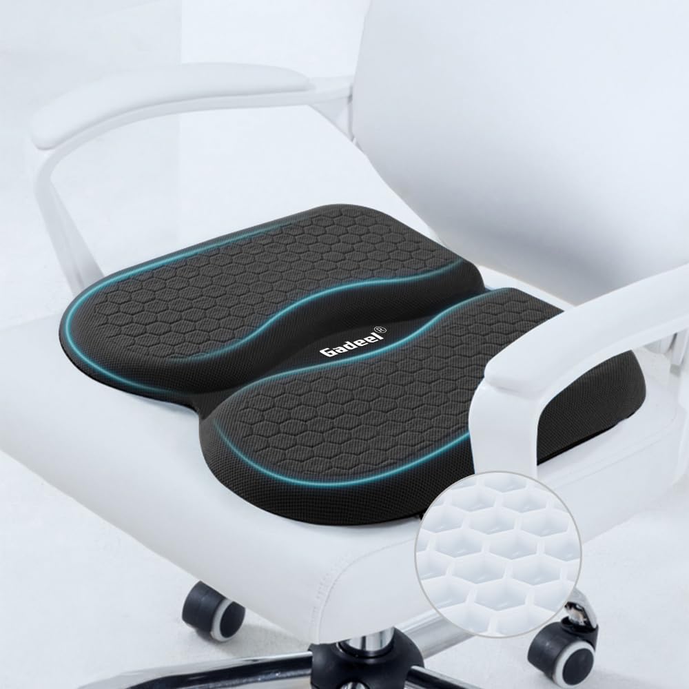 Gadeel ゲルクッション ジェルクッション 高通気性 座布団 高反発 二重 無重力クッション 四季通用 中空設計 ハニカム構造 蒸れない 体圧分散 折りたた...