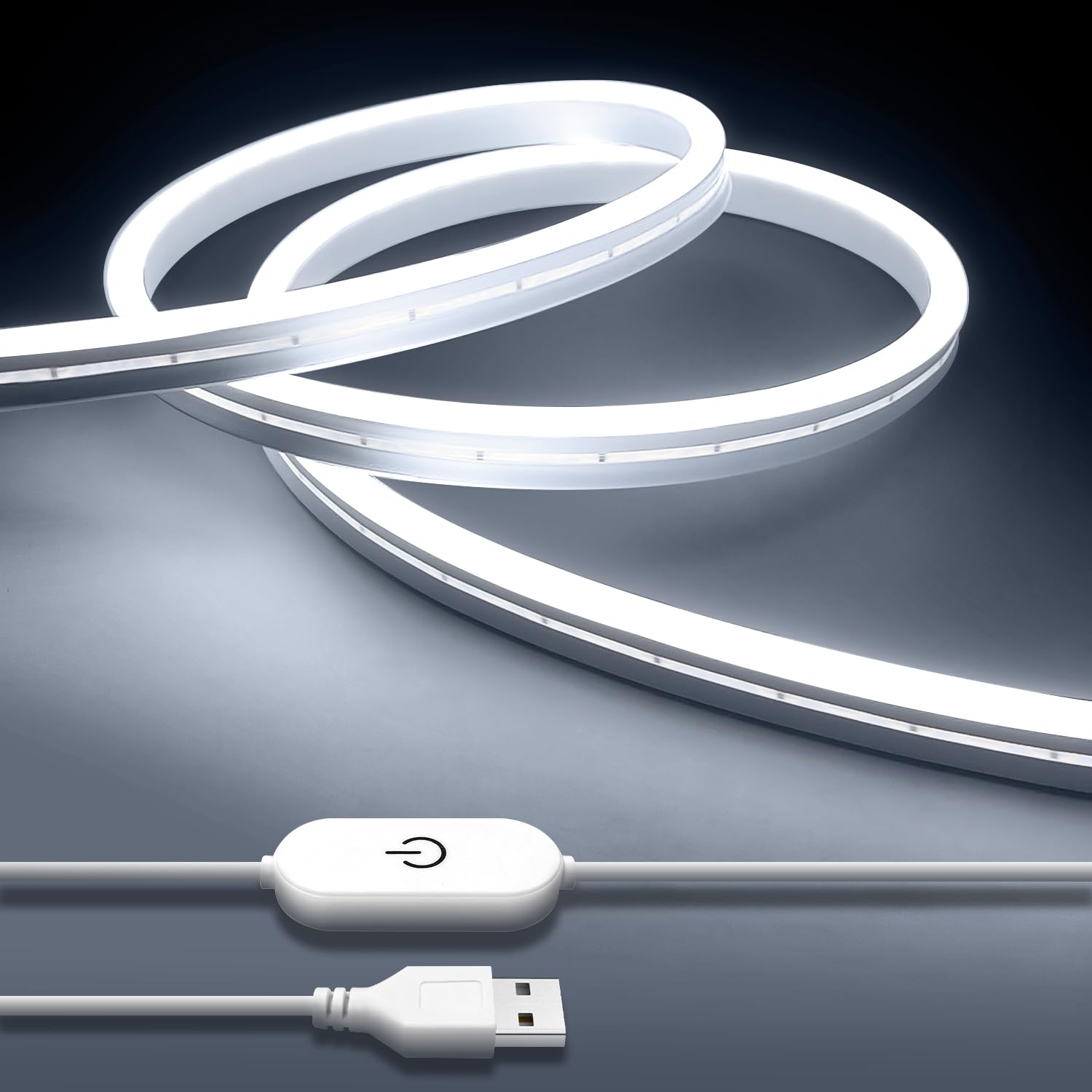 Rakuten - iNextStation ledテープライト usb 2m 防水 テープライト 昼光色・ 6000K 高輝度 ledチューブライト 取付簡単 間接照明 フレキシブル 切断可能 寝室/お部屋/店舗/コレクション/看板照明