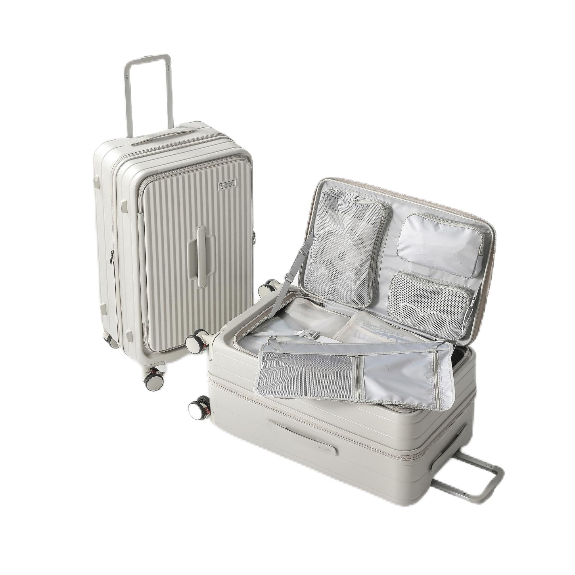 樂天商城 - [Yuweijie] スーツケース 1：9深型設計 片開き キャリーケース 大型 拡張でき トランクプラス 特大容量 キャリーバッグ ストッパー付き キャスター 中央ハンドル搭載 軽量 PCボディ100% カップホルダー TSAロック搭載 収納に便利なポケ