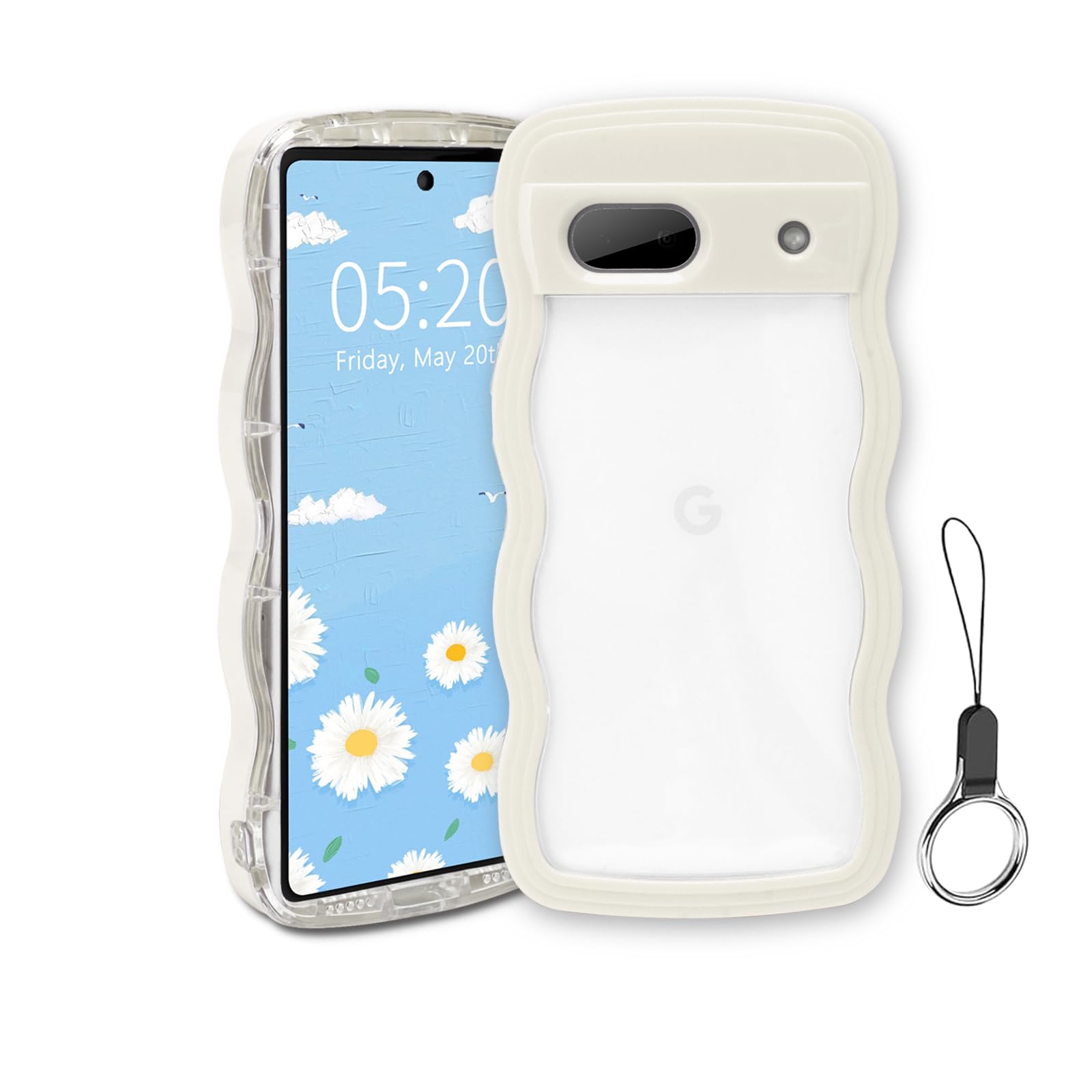 Google Pixel 7 ケース クリア ウェーブ ピクセル 7 TPU波状フレーム うねうね グーグル ピクセル7 滑り止め スマホケースウェーブ デザイン 手にフィット 韓国 可愛い 女性用 女子向け 透明 ケースカバー 人気 落下防止 耐衝撃 ス