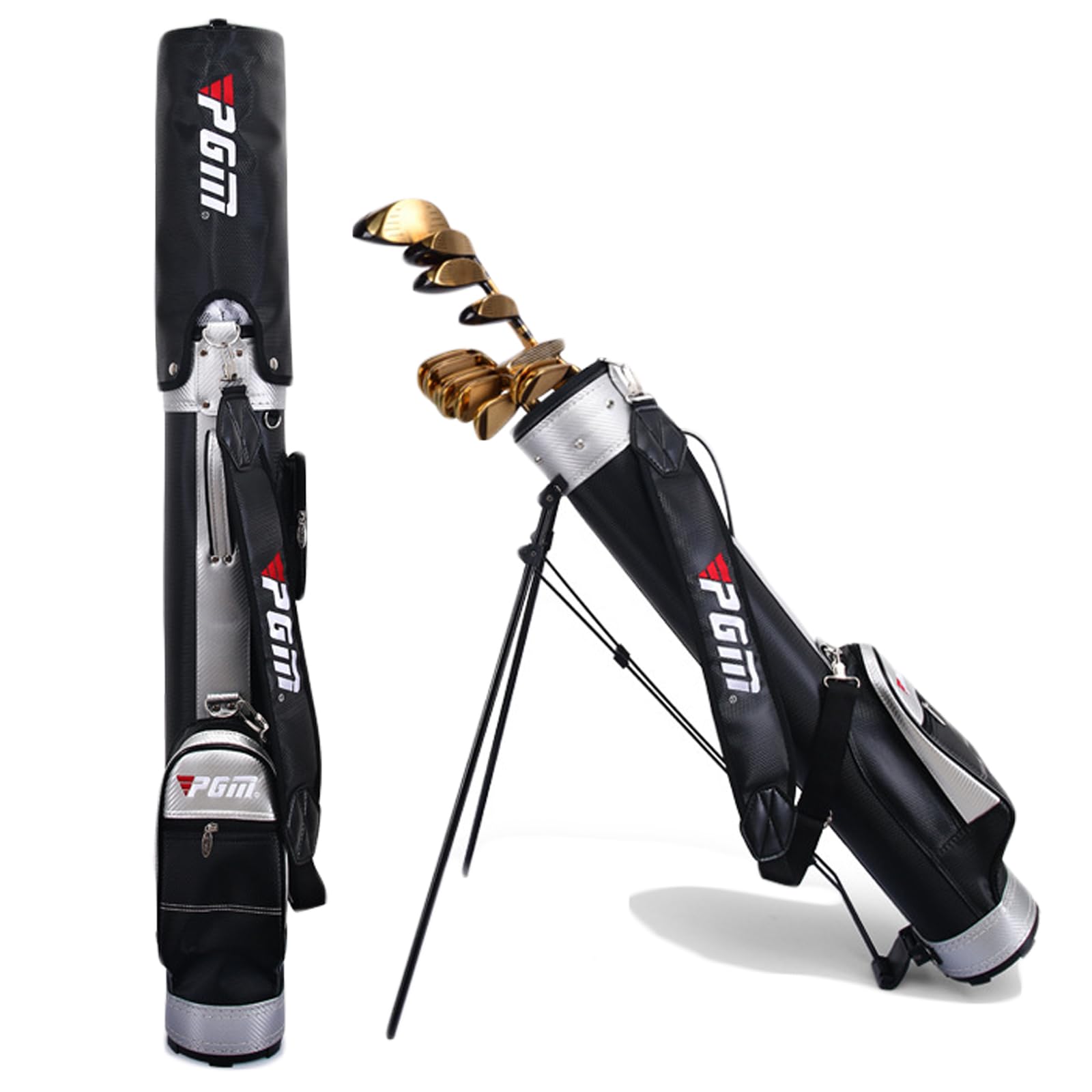 FMAFNLLY ゴルフバッグ キャディバッグ スタンド ゴルフ セルフスタンド 9本収納 フードあり ゴルフバッグ 約2.55kg 軽量 小型 持ち運び容易 安定 防水 メンズ レディース グレー