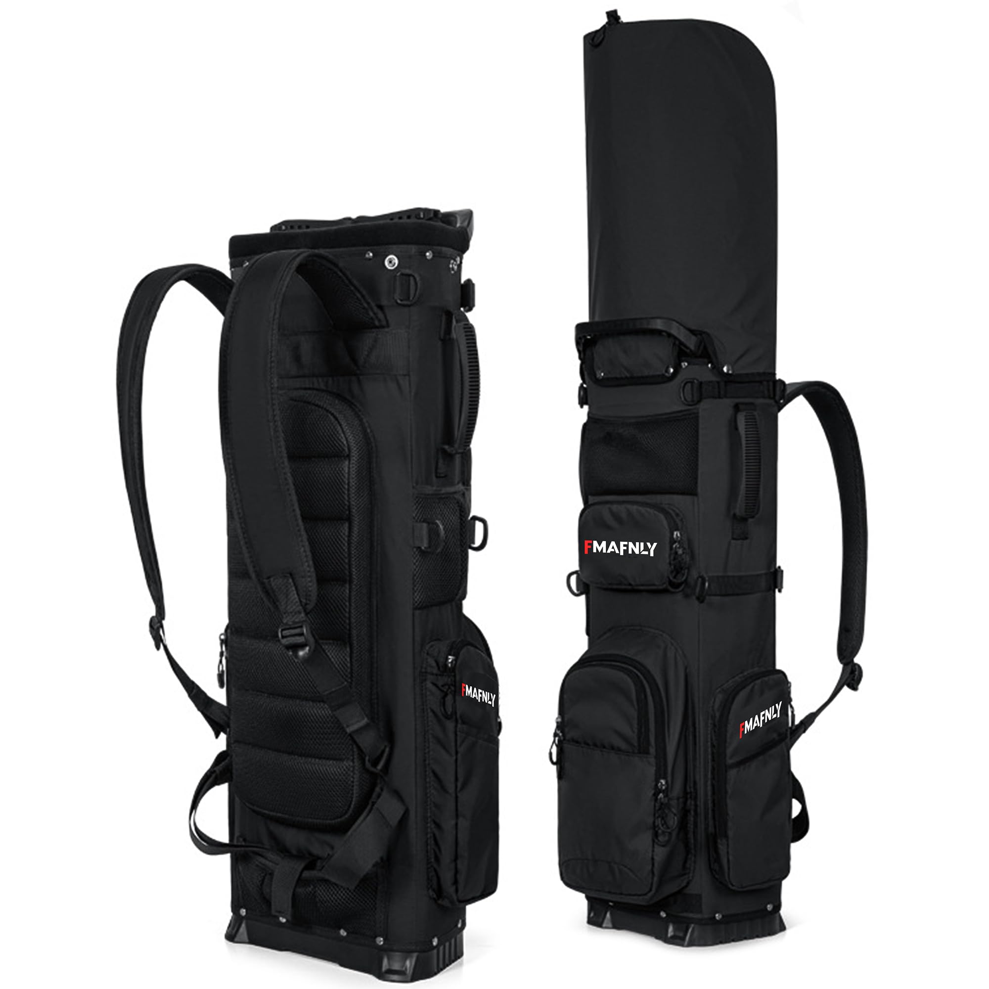 FMAFNLY ゴルフキャディバッグ セルフスタンド 7分割/14本収納 リュックサック背負う クラブ固定 約2kg..
