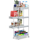 SPACEKEEPER キッチンワゴン 隙間収納 スリム 22cm 収納カップ 仕切板付き 多機能 小物 食品 調味料 キャスター付き 組立簡単 浴室 台所 冷...