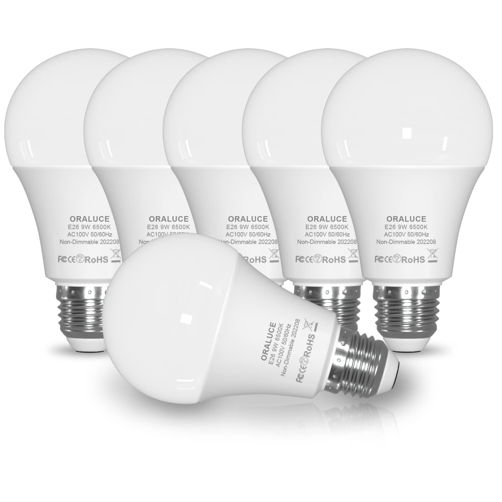 ORALUCE LED電球 E26口金 60W形相当 9W 900lm 6500K 昼光色 高輝度 広配光タイプ ...