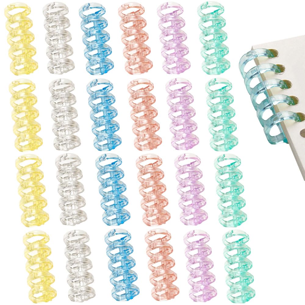 樂天商城 - ESJNNK バインダーリング 24個セット 5穴 リーフバインダーリング 6色入 穴径15mm ブックリング 取り外し可能 A4 A5 B5製本用とじ具 ファイル本製作 単語帳 手帳 カレンダー 資料保存 ファイル整理 アルバム