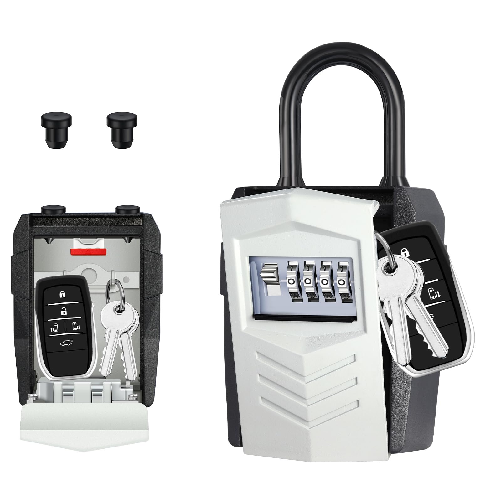 ZHEGE キーボックス 暗証番号 鍵 収納ボックス 4桁ダイヤル式 大容量 車のキーの保管 盗難防止 日本語説明書 住宅、不動産会社、キーシェアリングに適なキーボックス （グレー）