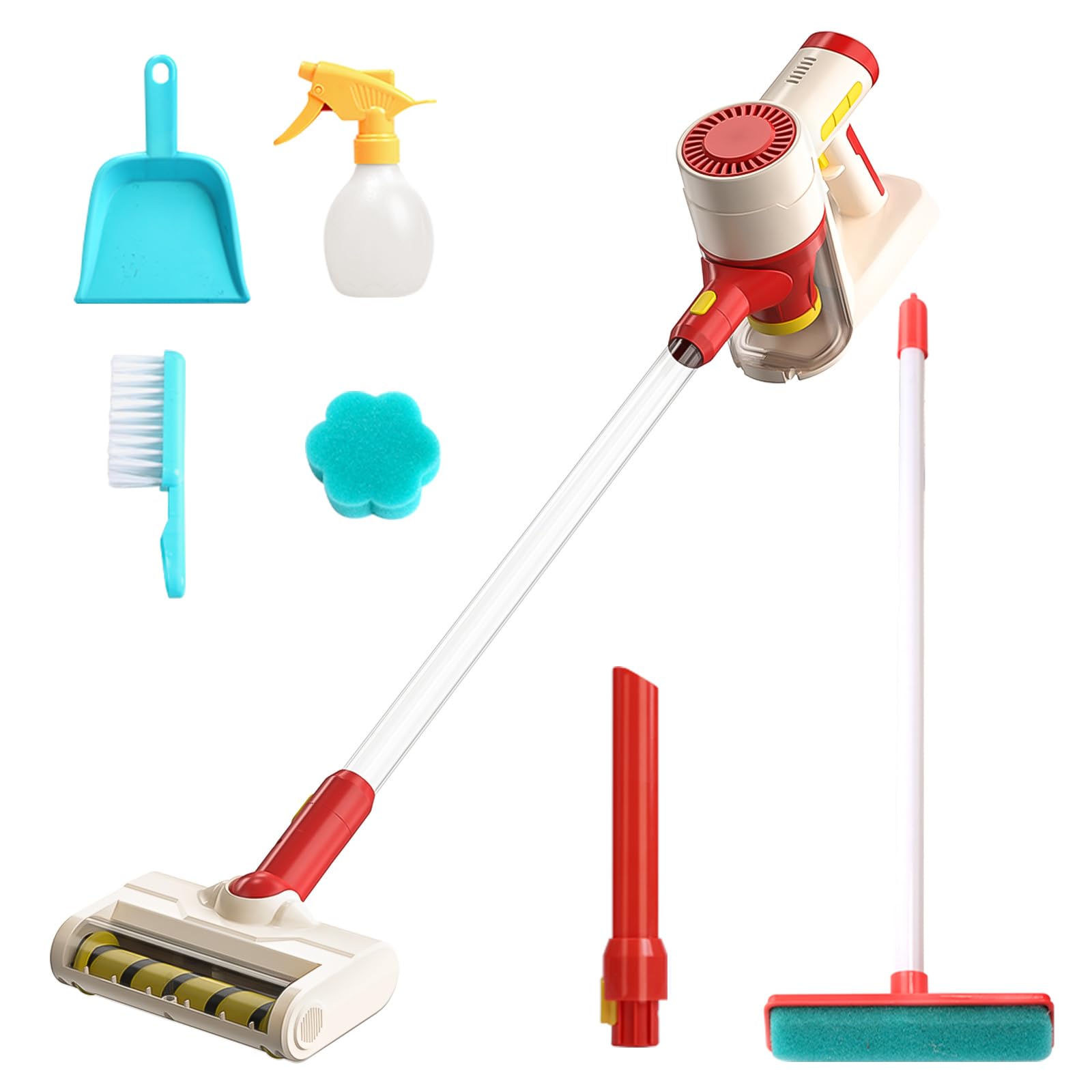 Cute Stone 掃除機 おもちゃ おままごと 家事セット 知育玩具 ごっこ遊び 電動式 効果音付き 真実な体験 お掃除セット 子供用クリーニング・プレイセット 女の子 男の子 誕生日 プレゼント 入園祝い 子供のおもちゃ CS8003