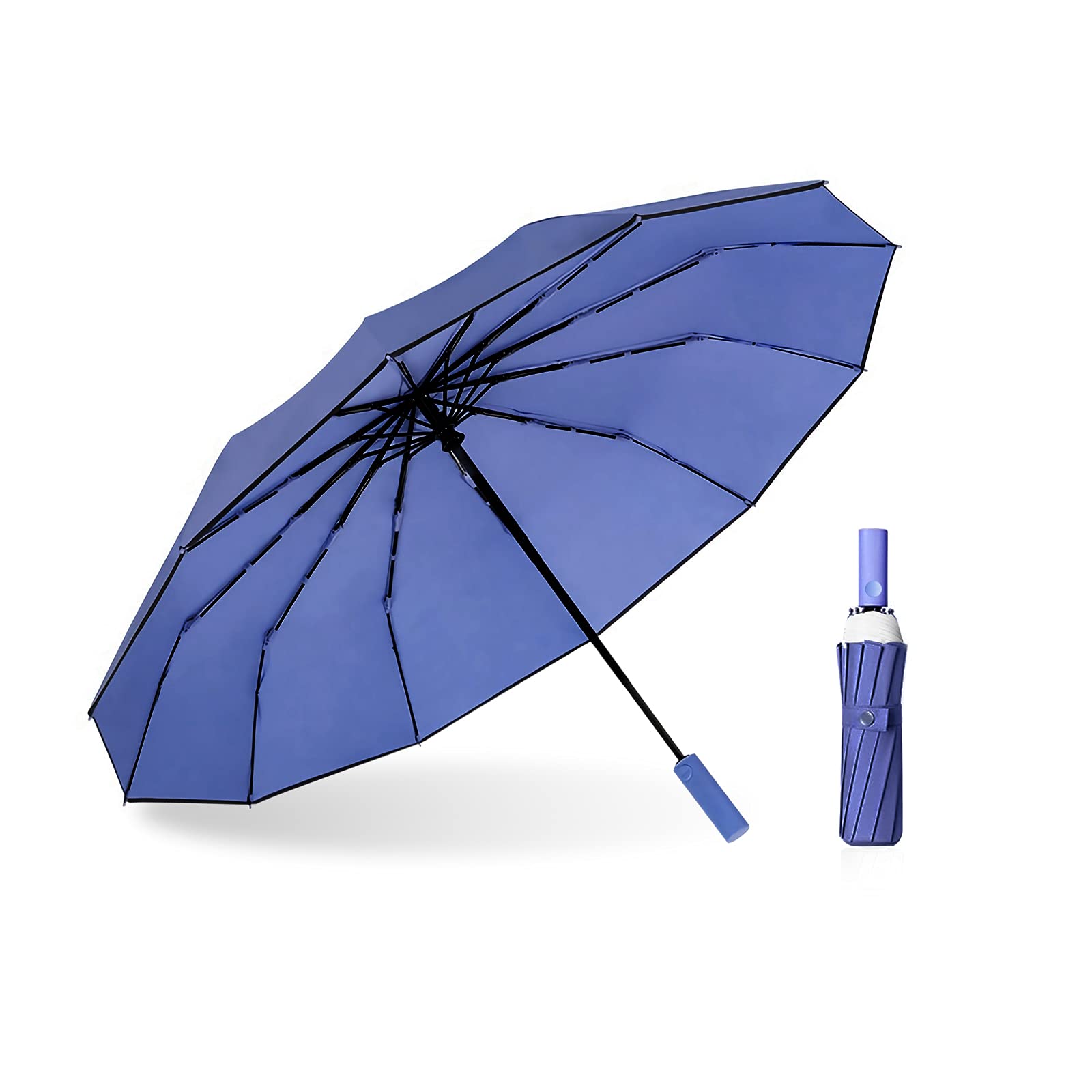 Dlin 折りたたみ傘 大きいサイズ メンズ ワンタッチ 自動開閉 【形状記憶 300T超撥水 99%遮光】12本骨 折り畳み傘 大きい 台風対応 晴雨兼用 梅...