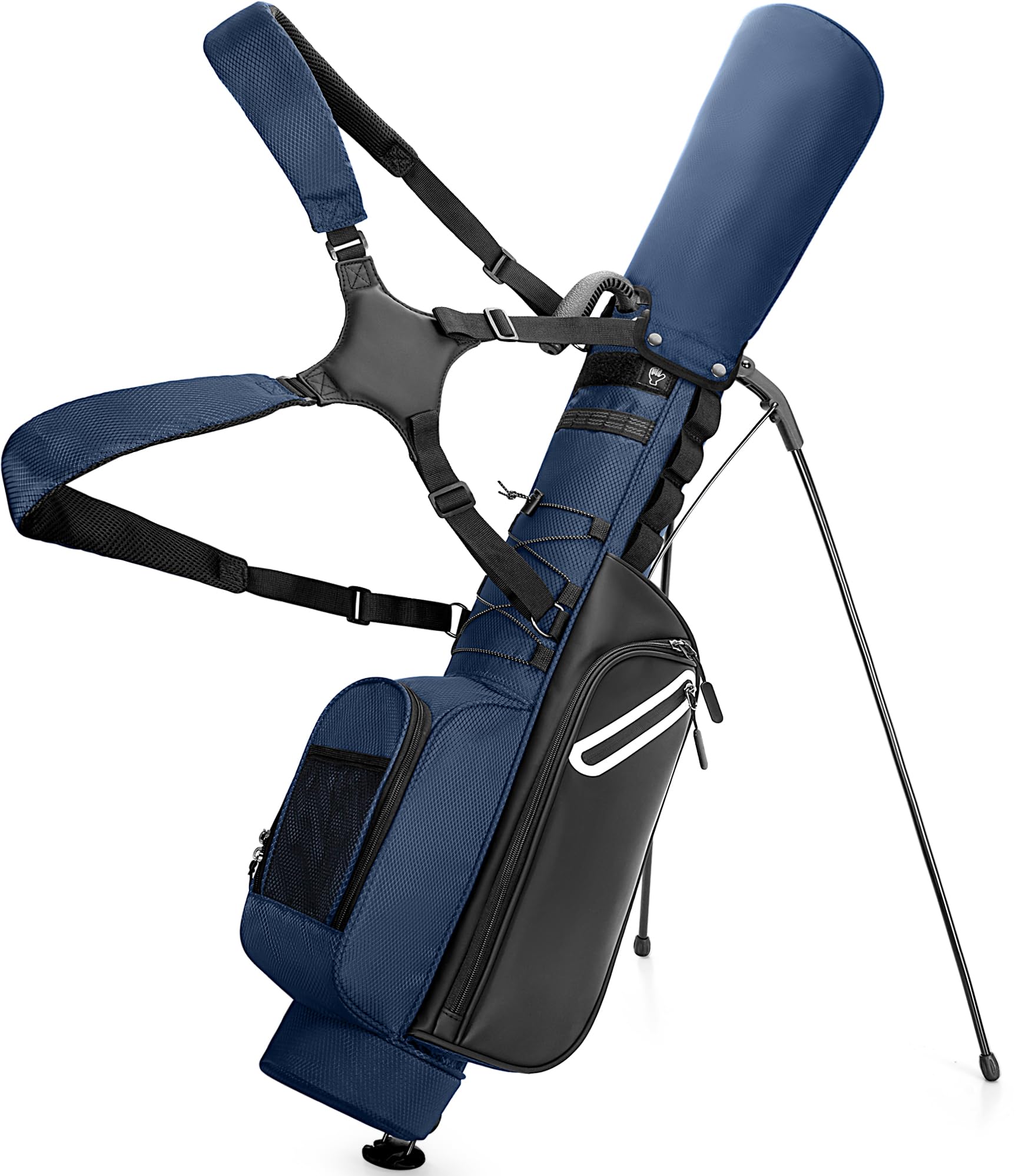 GOBUROS ゴルフ スタンドバッグ 7本収納 セルフスタンド ゴルフ クラブケース (ブルー)