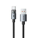 Mcdodo USB-A to USB-Cケーブル 6A急速充電 タイプCケーブル i-Phone 16/15 Xperia Galaxy Pixel Androidなど対応 高速データ転送 透明感のあるデザイン LEDライト搭載 アルミ合金外装 高精密な