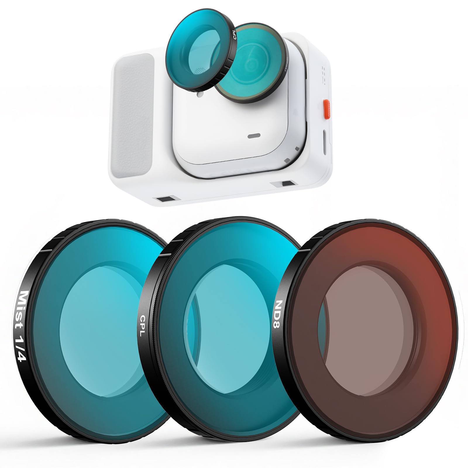 Haoge Insta360 GO Ultra用フィルターセット、CPL、Black Diffusion 1/4、ND8、スクリーンプロテクター、GO Ultraアクセサリー、HD光学ガラス/マルチコート付き