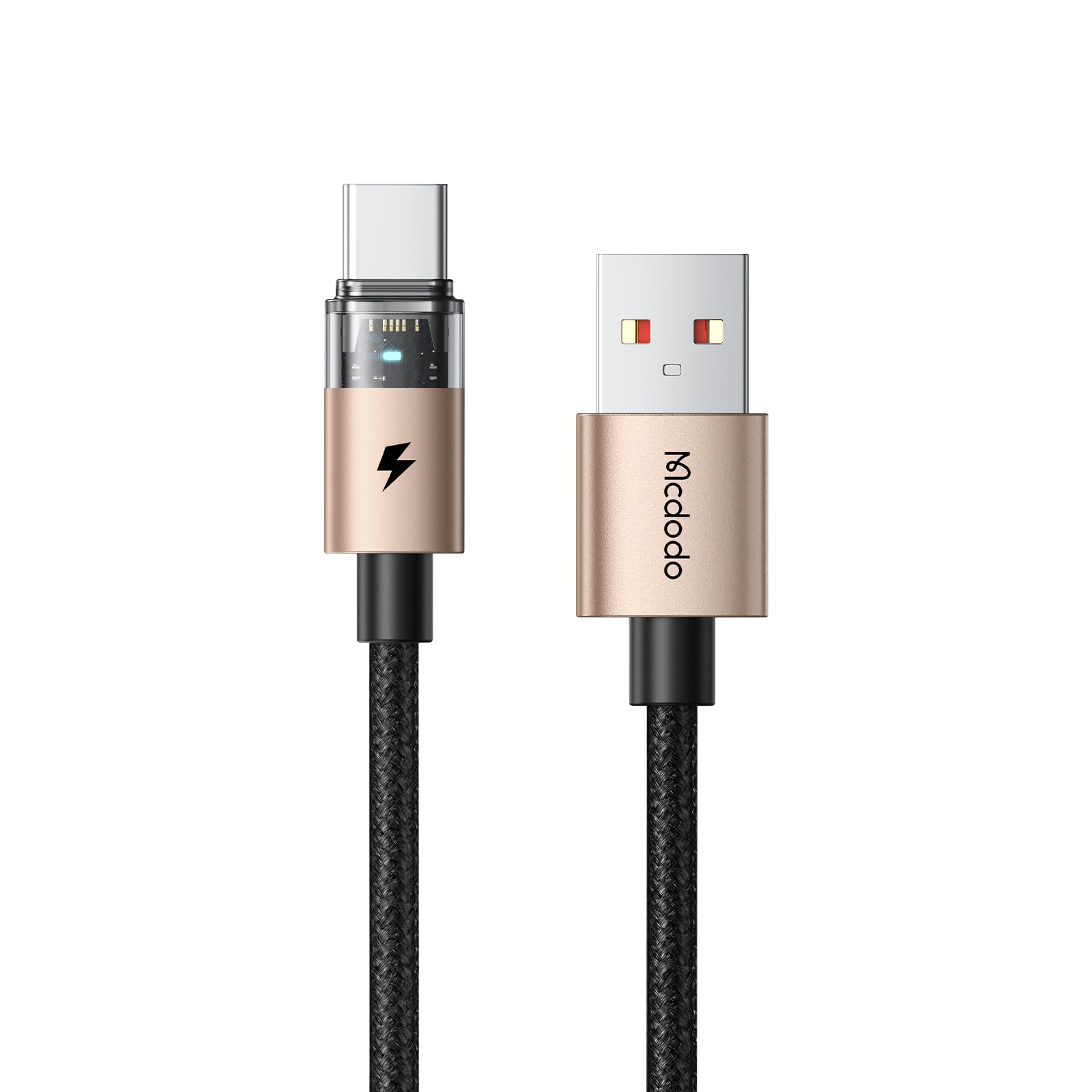 楽天VanVenusMcdodo USB-A to USB-Cケーブル 6A急速充電 Type-Cケーブル i-Phone 16/15 Xperia Galaxy Pixel Androidなど対応 高速データ転送 透明感のあるデザイン LEDライト搭載 アルミ合金外装 高精
