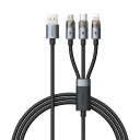 Mcdodo 6A 3イン1 急速充電ケーブル USB-A to USB-C & light-ning & Micro USBケーブル 6A急速充電(USB-C端子) iPhone16/15/14 Galaxy Android その他USB機器対応 LED