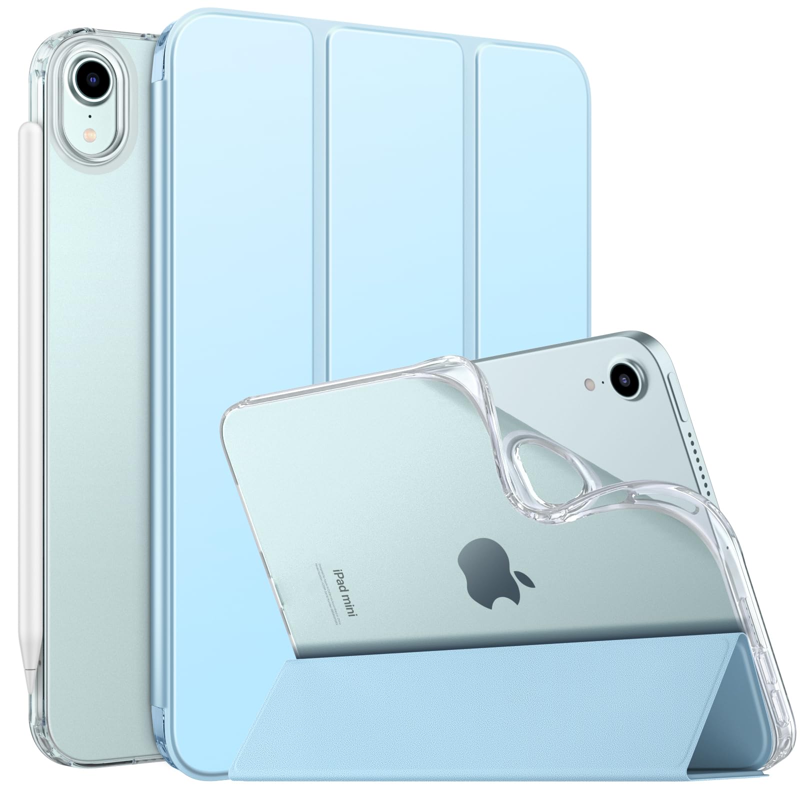 MoKo iPad Mini A17 Pro ケース iPad Mini 第7/6世代 ケース 8.3インチ 2024/2021 保護カバー スタンドケース オートスリープ Pencil2/Proペアリング&充電に対応 高級PUレザー 柔軟TPU 裏地マイ