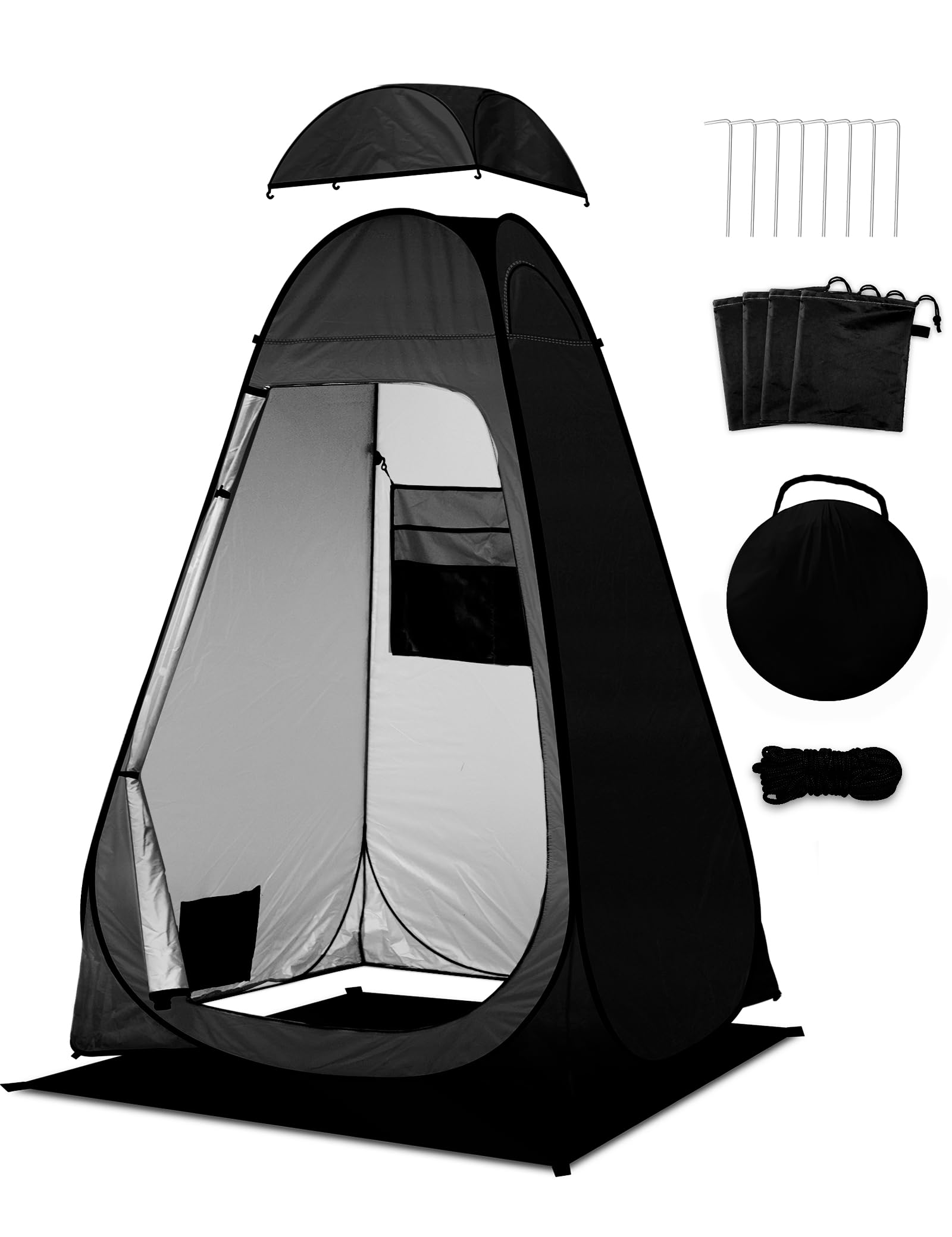 Rakuten - innhom 着替えテント トイレテント プライベート 透けない 1門3窓 120x120x190cm UVカット 防水 防災 コンパクト 着替え用 ワンタッチ式 ポップアップ式 シャワー用 設営簡単 折りたたみ 収納袋付き