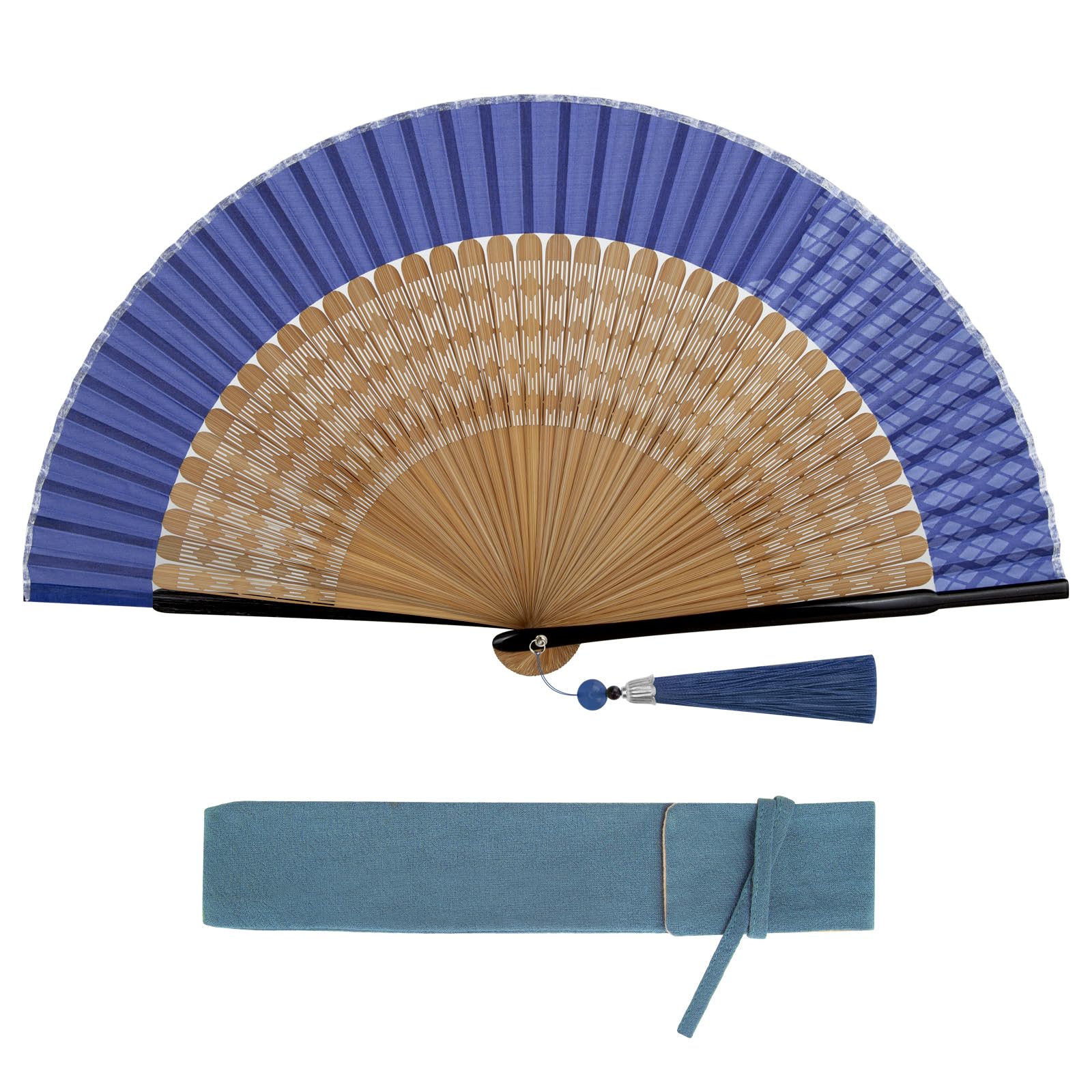 [SENMAN] 扇子 メンズ シルク扇子 高級 大きい おしゃれ 人気 高級扇子 紳士扇子 袋付き 短地 頑丈 壊れにくい 男性用 贈り物 父の日プレゼント 扇子 花火大会用 海外 お土産 メンズ浴衣小物 短地青