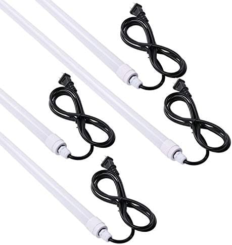 屋外 led蛍光灯 防水 40W形 器具一体式LED蛍光灯 昼光色 18W 2600LM AC85-265V 長さ1.2M IP66等級以上防水防塵 工事不要 1.5mAC電源コード付 水槽 水族館 キッチン照明 4本
