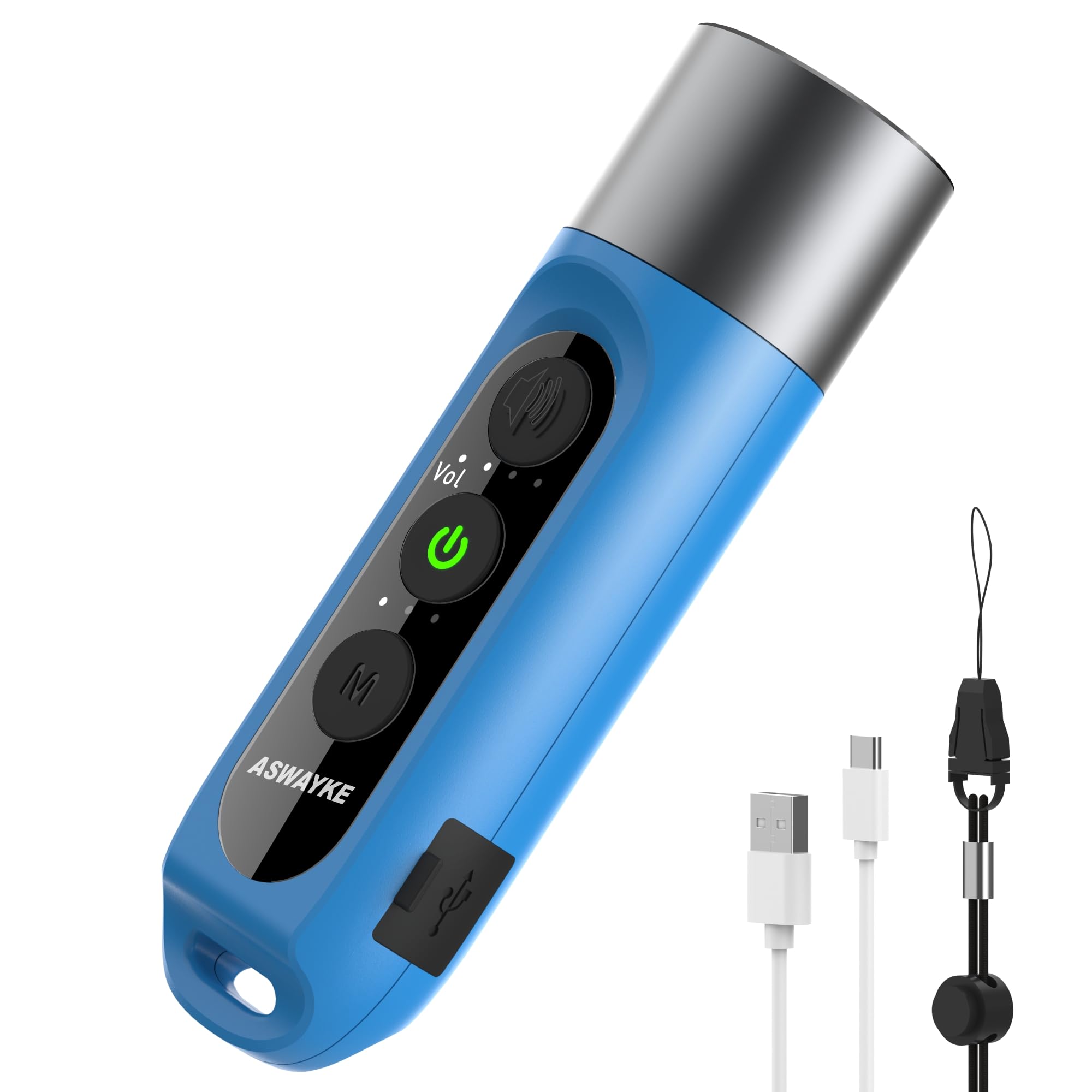 ASWAYKE 電子ホイッスル IPX5防水 大音量 125db 充電式1000mAh【4段階 3種類のホイッスル音】電子笛 スポーツ 審判 防災 防犯k1 (BLUE) [並行輸入品]