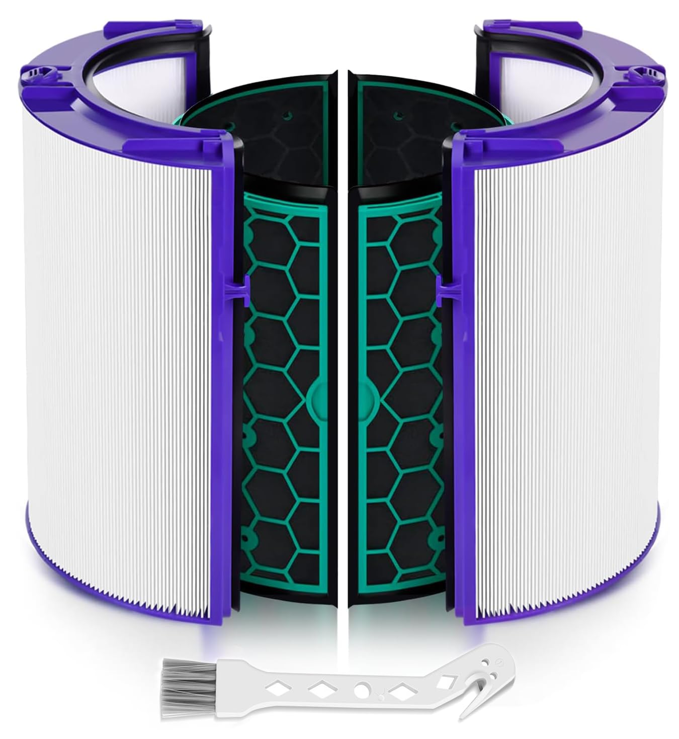 MSHNE ダイソン 空気清浄機 対応交換用フィルターセット グラスHEPAフィルター＋活性炭フィルター Dyson Pure Hot+Cool 空気清浄ファンヒーター HP04/HP4A/HP05・Dyson Pure Cool 卓上清浄ファン DP04