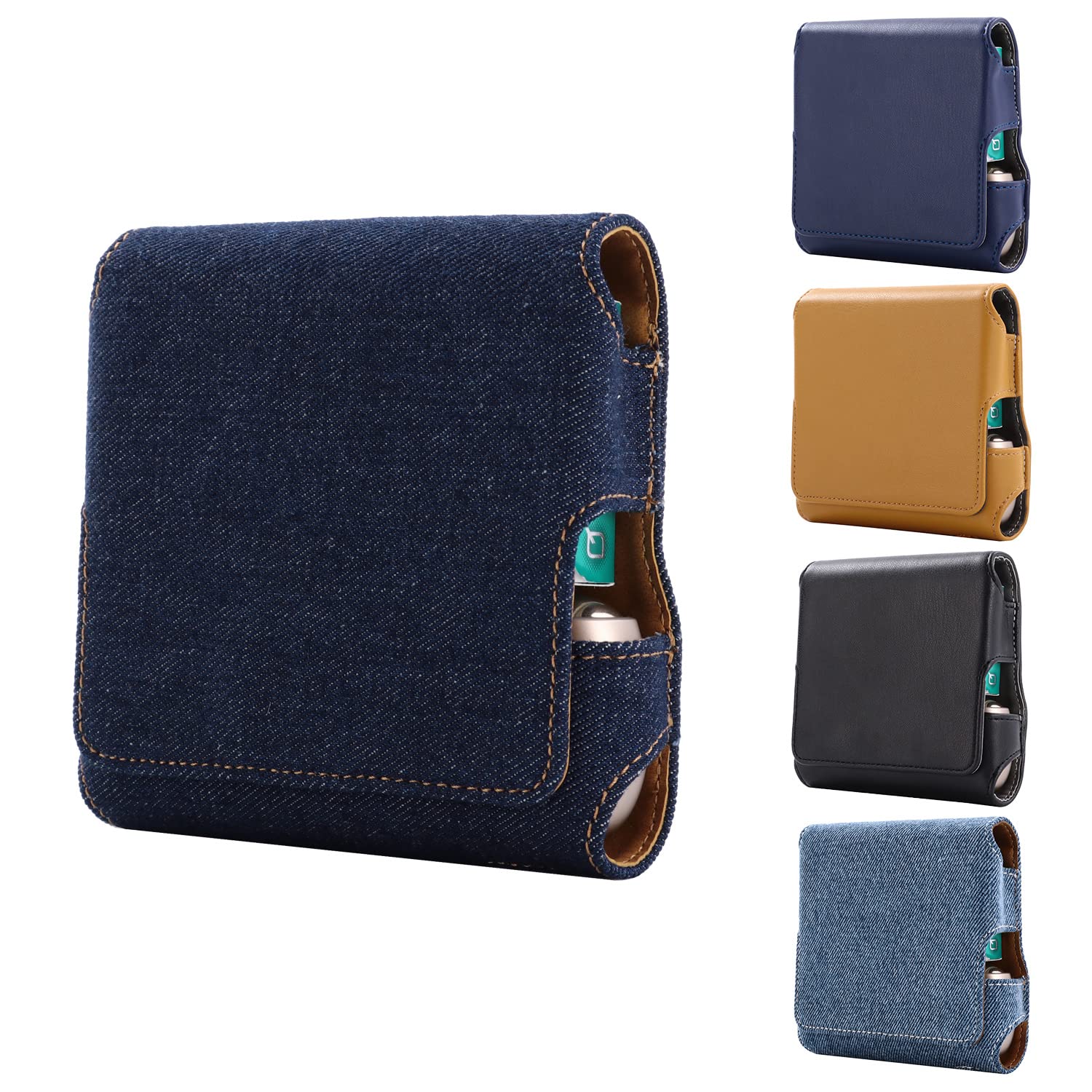 樂天商城 - BOOFLYII 加熱式たばこ用ケース、イルマ/イルマ iに適用する。レザー製 マグネット式開閉 おしゃれ 耐衝撃 指紋防止 全面保護 持ち運び便利（インディゴデニム）