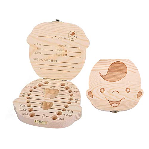 乳歯ケース 木製 乳歯入れ 日本語版 男の子/女の子 ベビートゥース 子供 歯 保管 収納 記念な乳歯 記念..