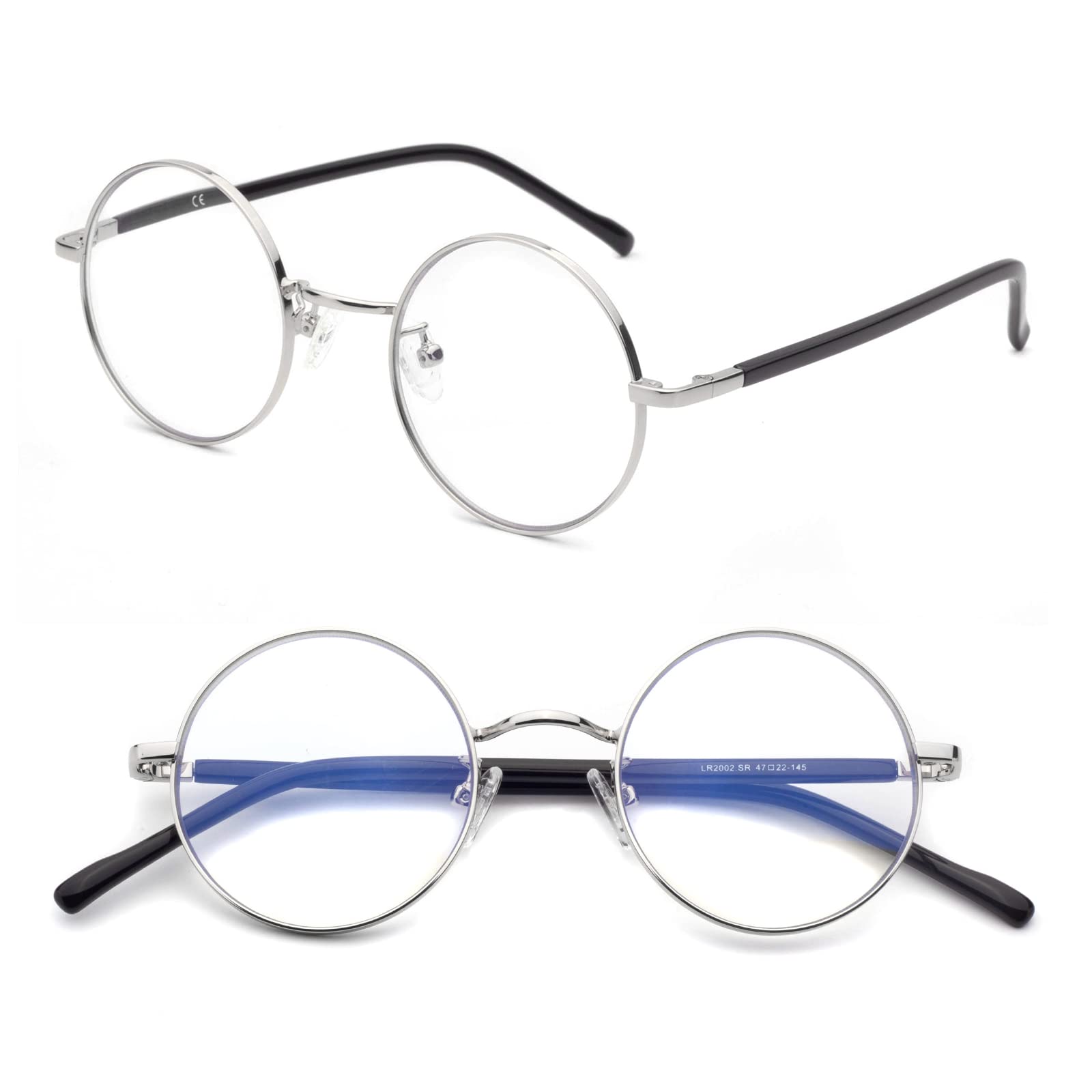 ESAVIA 拡大鏡 メガネ型ルーぺ 1.0-4.0倍 軽量 拡大 丸型眼鏡 ブルーライトカットルーペメガネ かくだ..