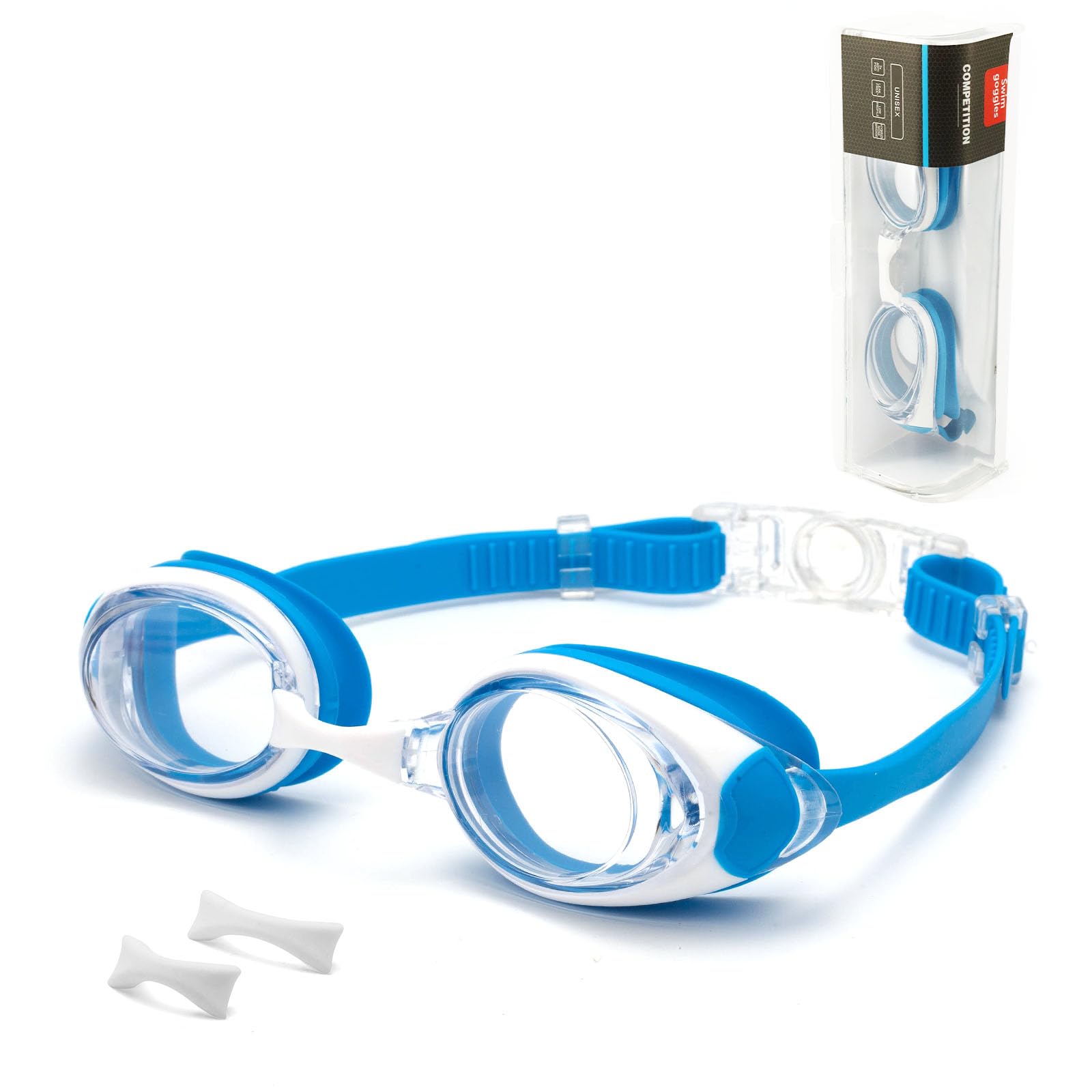 [ESAVIA] スイミングゴーグル 度付き水泳ゴーグル 子供用 4歳~14歳 近視用 水中メガネ  ...