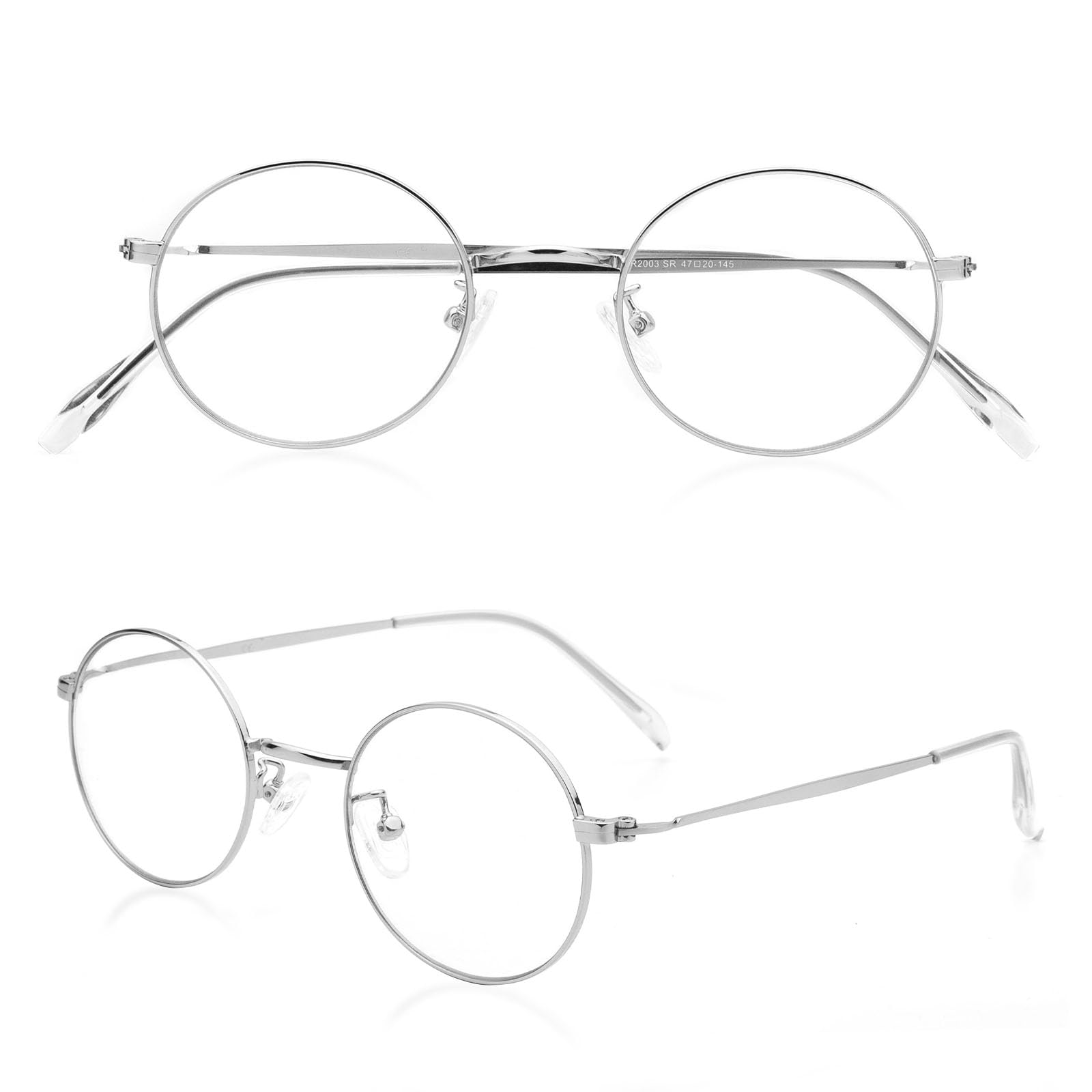 ESAVIA 拡大鏡 メガネ型ルーぺ 1.0-4.0倍 軽量 拡大 丸型眼鏡 ルーペメガネ ブルーライトカット かくだ..