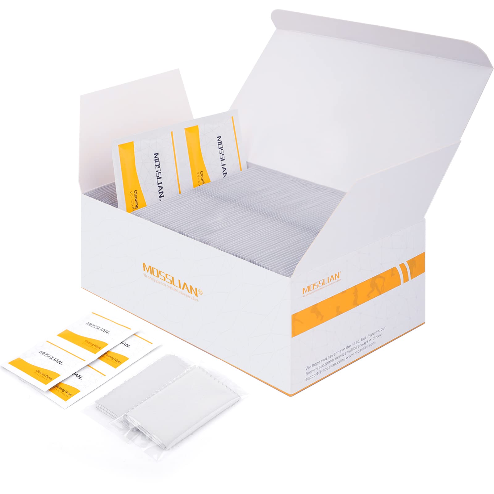 樂天商城 - MOSSLIAN クリーニングティッシュ メガネ拭き 携帯クリーナー 画面クリーナー 眼鏡拭きシート 個装 ウェットタイプ クリーニングシート（200枚+2枚クロス付き）